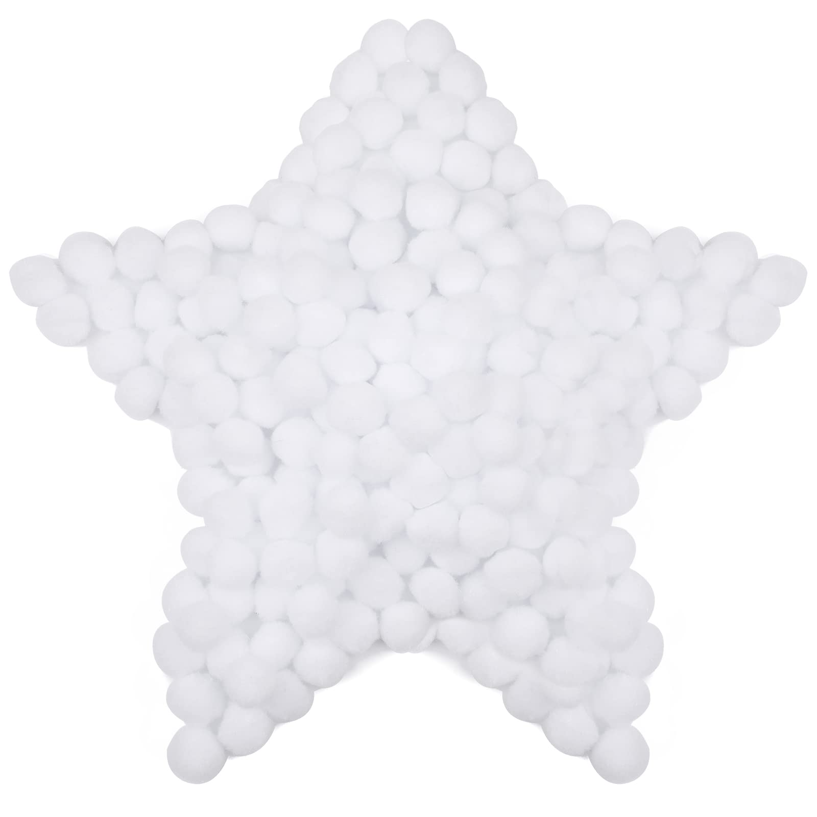 150Pcs 1 Inch White Pom Poms - Bulk Craft Supplies for Kids Art Projects, DIY Decorations, Classroom Activities & Party Favors | Reusable Zipper Storage Bag Included | Perfect for Scrapbooking, Gift Wrapping & Home Decor