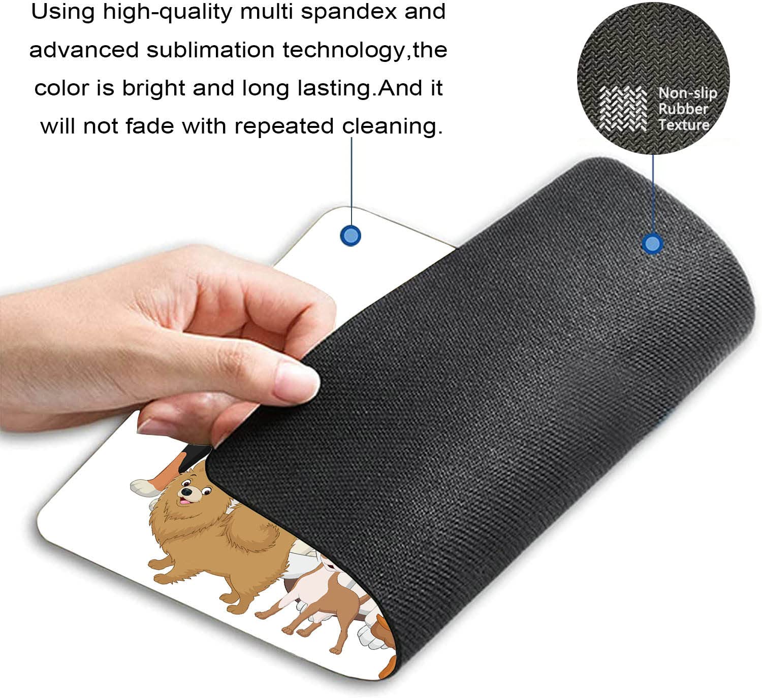 7.9 x 9.5 Inch Cute Cartoon Dog Mouse Pad - Non-Slip Rubber Base, Washable Computer Mouse Mat for Wireless Mouse - Perfect for Office, Gaming & Home Workspace