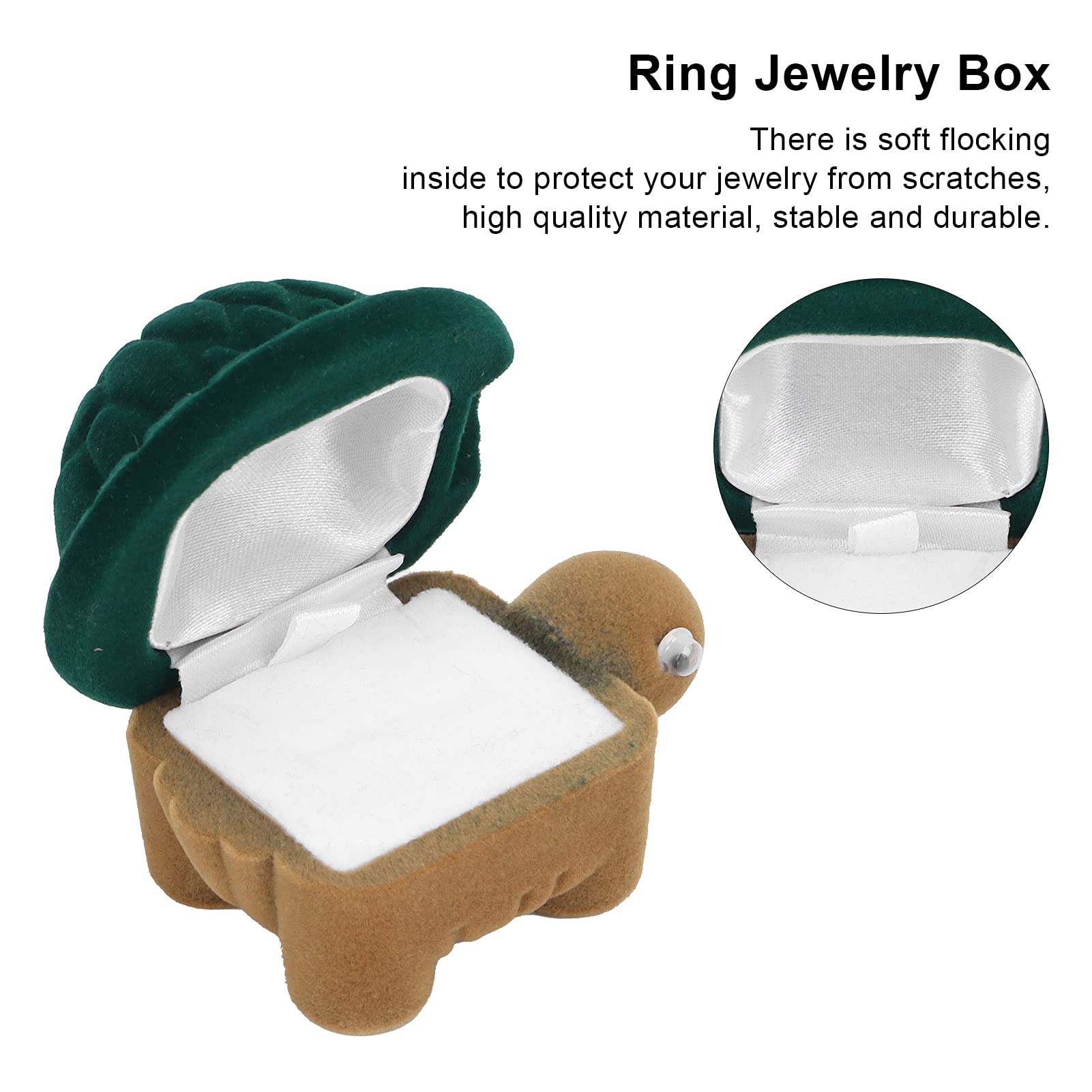 ZJchao Small Turtle Ring Box - Elegant Jewelry Protector Case for Wedding, Engagement & Valentine's Day Rings - Perfect Wedding Gift & Ring Storage Solution for Proposals, Anniversaries & Special Occasions