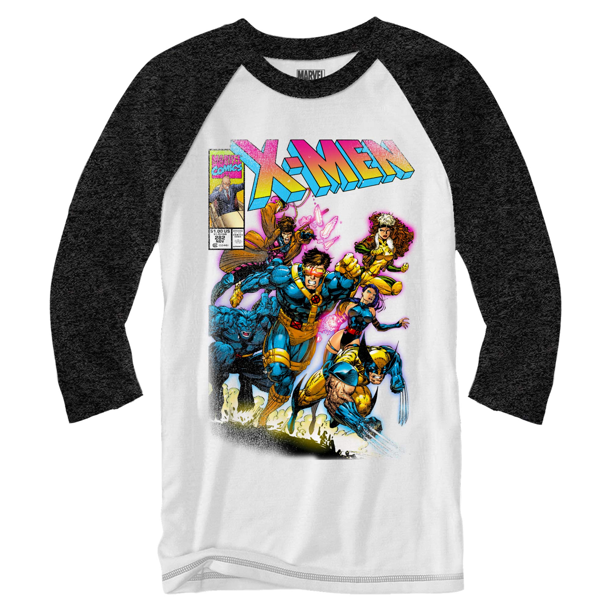 Marvel X-Men Graphic T-Shirt for Men - White Long Sleeve Cotton Superhero Tee | Casual Wear, Comic Con Cosplay, Gift for Marvel Fans