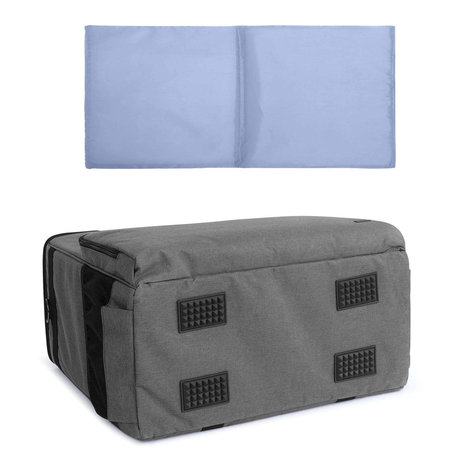 CURMIO Grey Desktop Computer Travel Bag - Durable Carrying Case for PC Tower, Keyboard, Cables & Mouse | Perfect for Office, Gaming Setup & LAN Parties