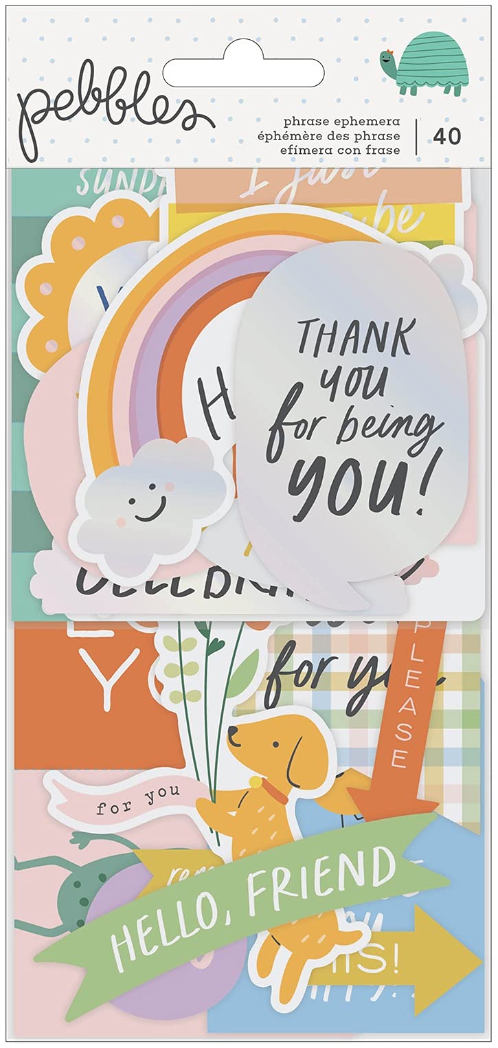 Pebbles Kid at Heart EPHEMER Stickers - Foil Accent Decorative Scrapbook Supplies for Journaling, Card Making & DIY Crafts