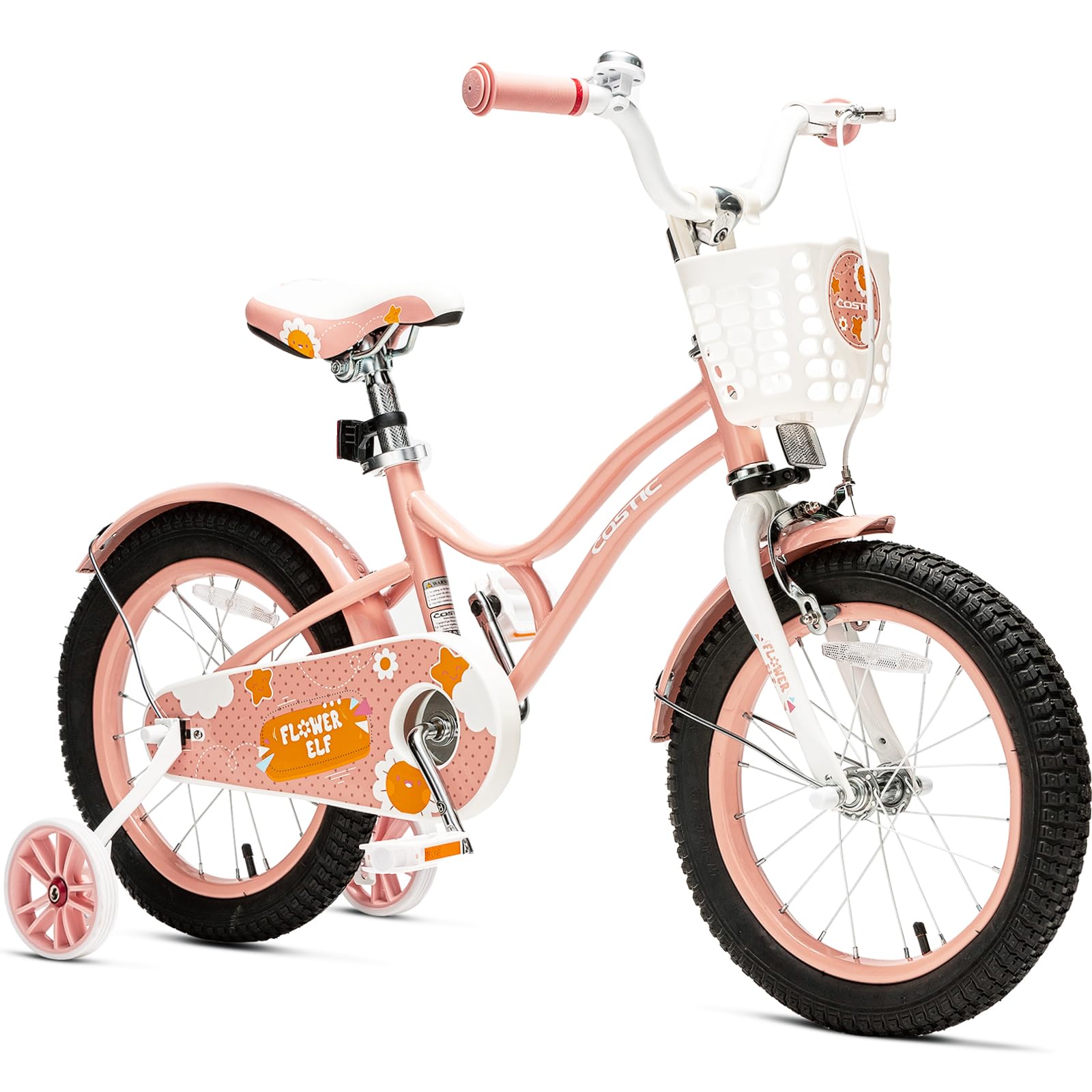 **12 14 16 Inch Kids Bike for Girls 2-8 Years - Princess Toddler Bicycle with Training Wheels, Front Handbrake & Basket - Perfect for Outdoor Play, Birthday Gifts & Learning to Ride**