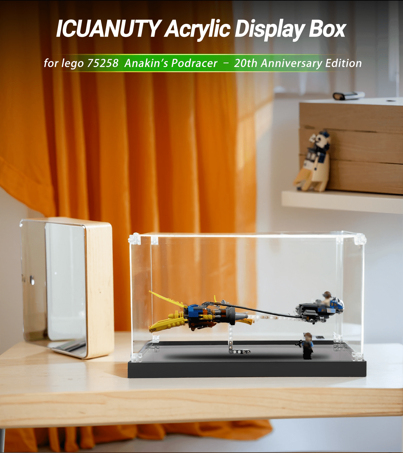 Lego Anakin's Podracer 75258 Display Case - 20th Anniversary Edition Collection Showcase for Star Wars Fans | Perfect for Home Decor, Office Display & Gift Giving