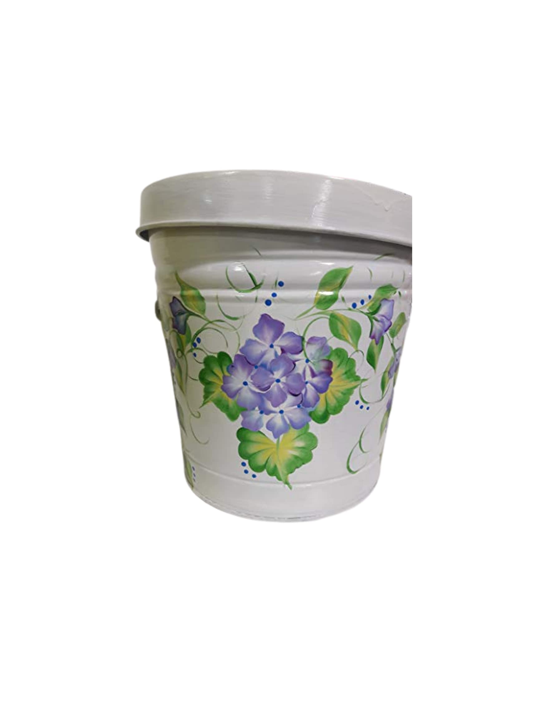 6 Gallon Hand Painted Decorative Trash Can - Elegant Waste Bin for Kitchen, Bathroom & Office - Perfect for Home Decor & Organization