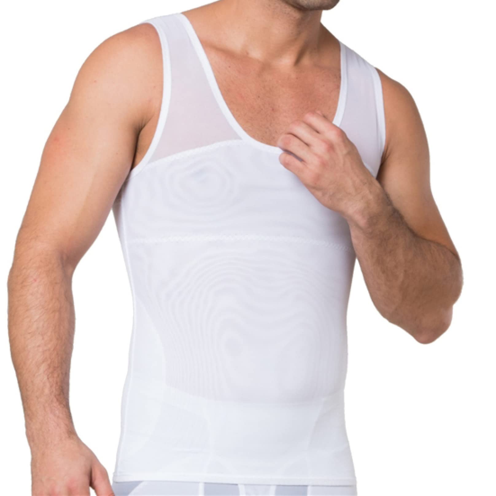 EBRICON Men's Body Shaper - Breathable Slimming Compression Shirt, Tummy Control Girdle & Gynecomastia Vest for Abdomen & Chest Shaping | Perfect for Workouts, Post-Surgery Recovery & Everyday Wear