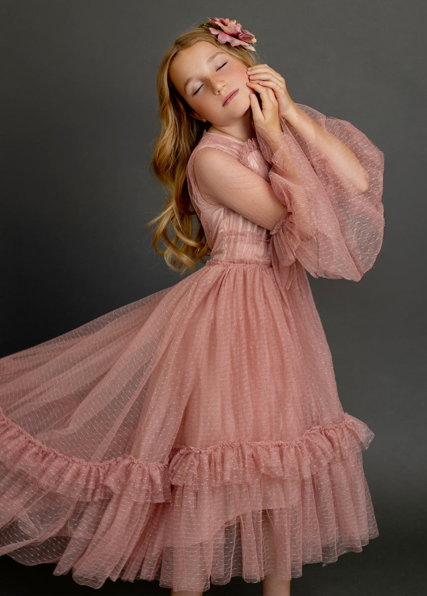 Halsey Impact Dress in Desert Shell - Elegant Flowy Midi Dress for Women, Perfect for Casual Outings, Date Nights & Summer Vacations