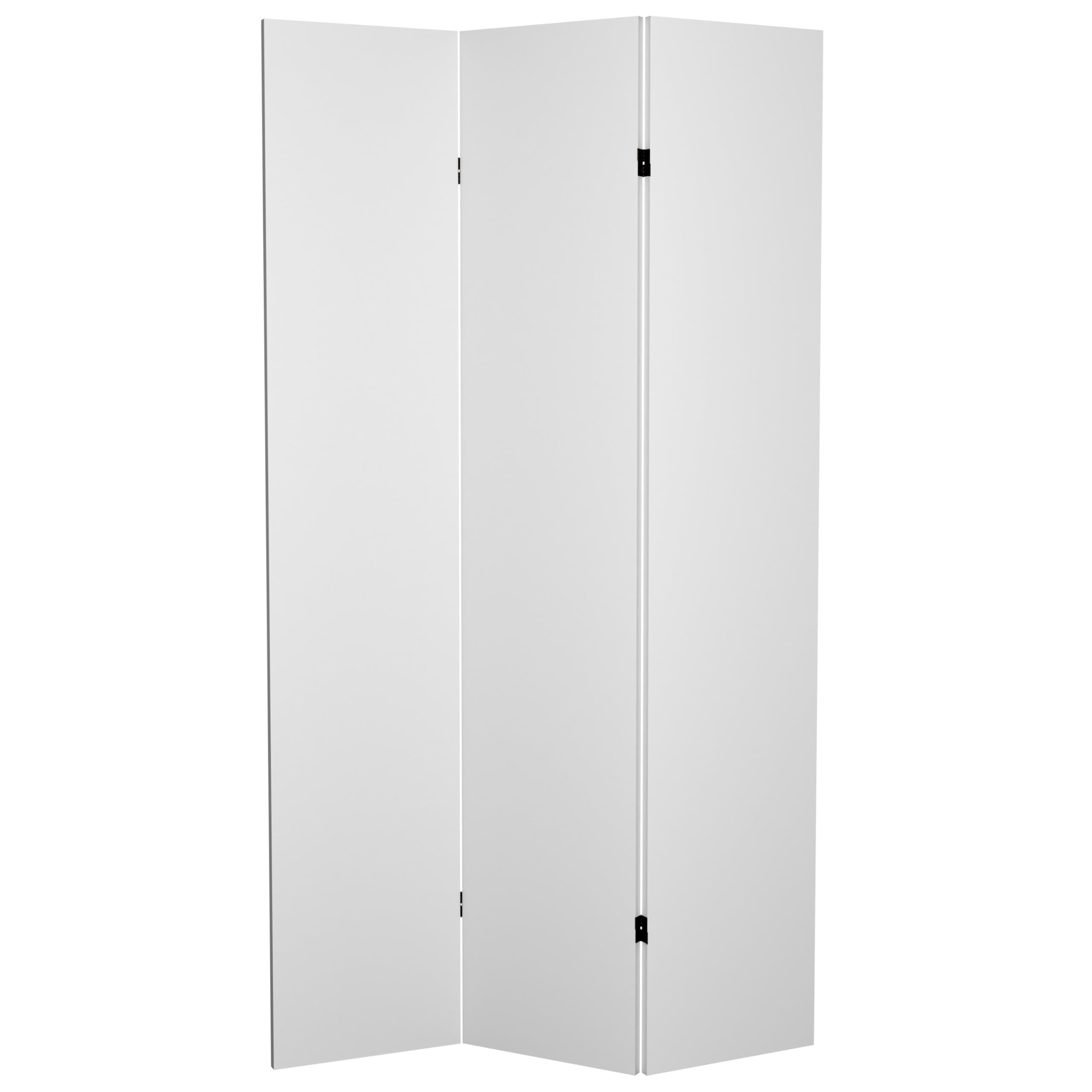 DIY 7ft Tall White Canvas Room Divider - 3 Panel Folding Privacy Screen for Home, Office & Events | Oriental Furniture