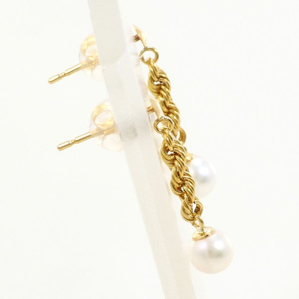 18K Yellow Gold Pearl Earrings for Women - Elegant Dangle Pearl Jewelry Gift for Wedding, Anniversary & Special Occasions