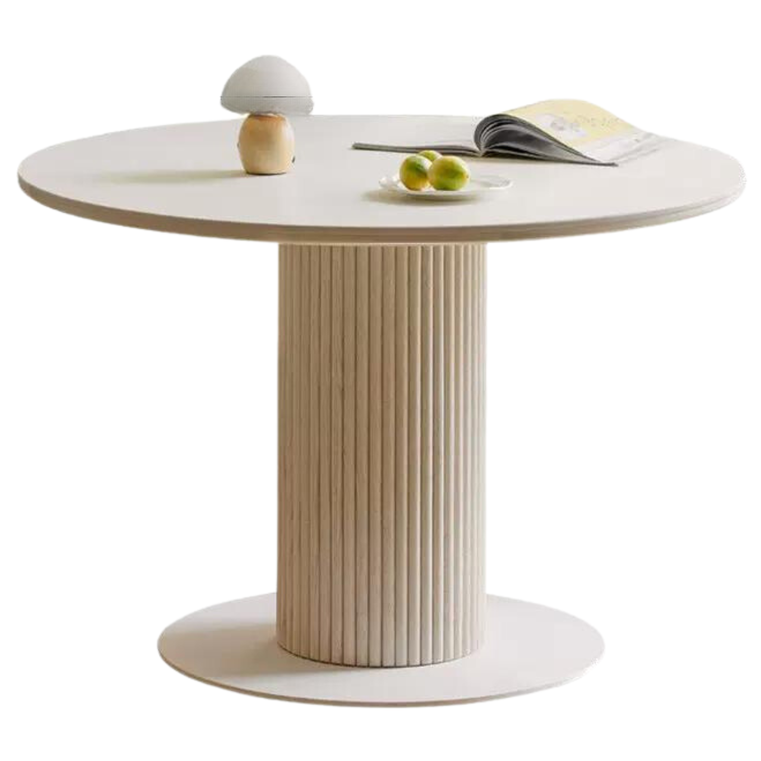 46.8х46.8х29.9 inch / 119.6х119.6х76.8 сm / Warm white / Round table
