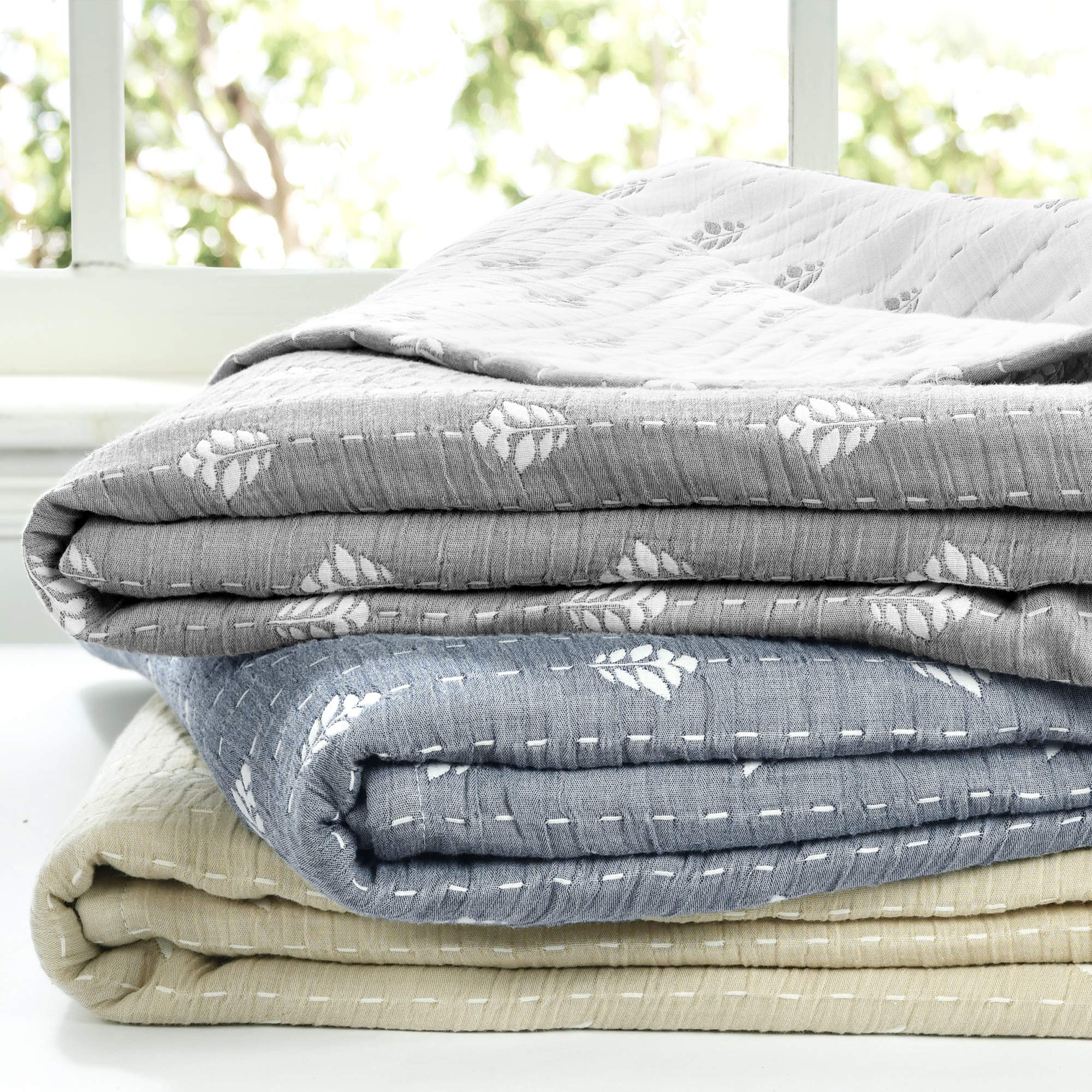 Lush Decor Hygge Cotton Jacquard Throw Blanket - Cozy for Bed & Sofa