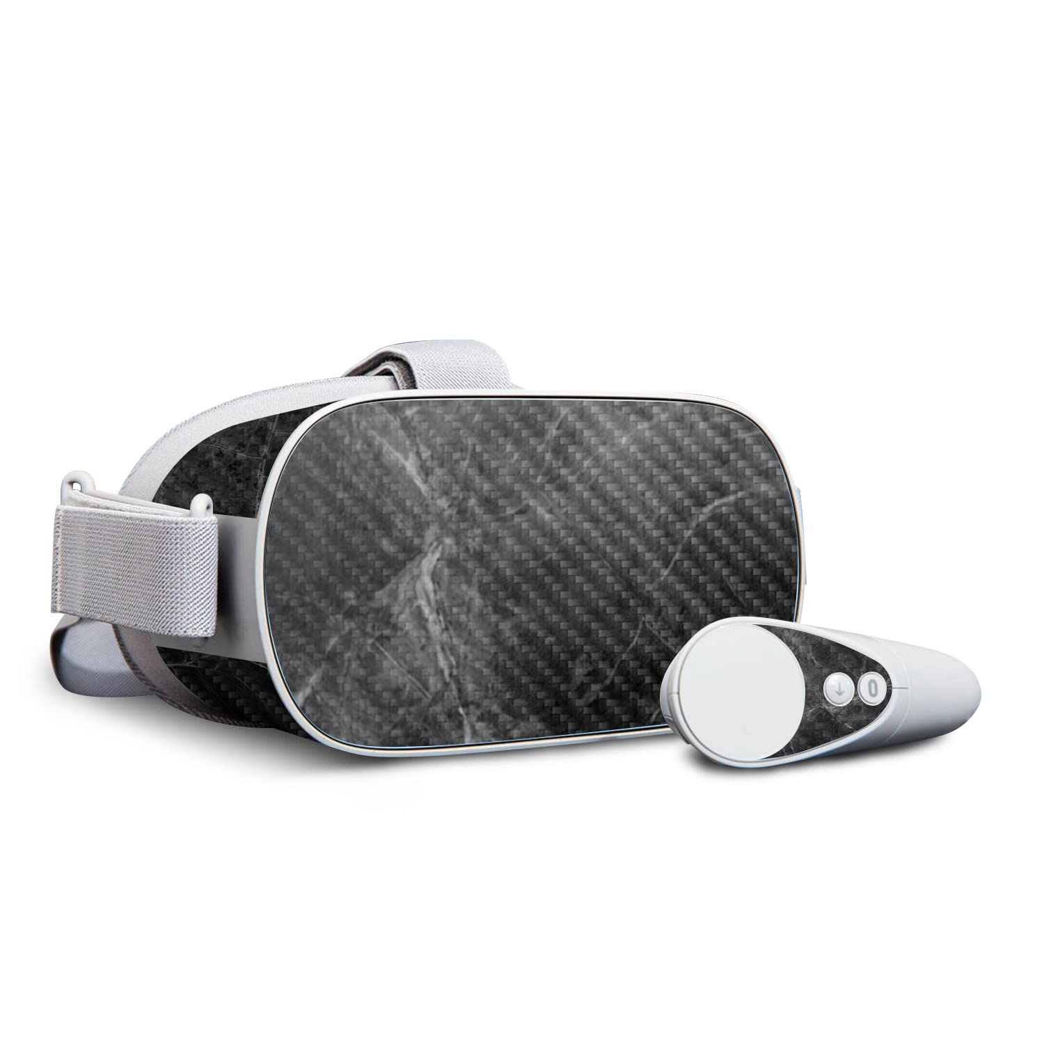 Premium Carbon Fiber Skin for Oculus Go - Black Marble Design | Protective & Durable Textured Cover | Easy to Apply & Remove | Made in USA | Perfect for Gaming, VR Entertainment & Device Protection