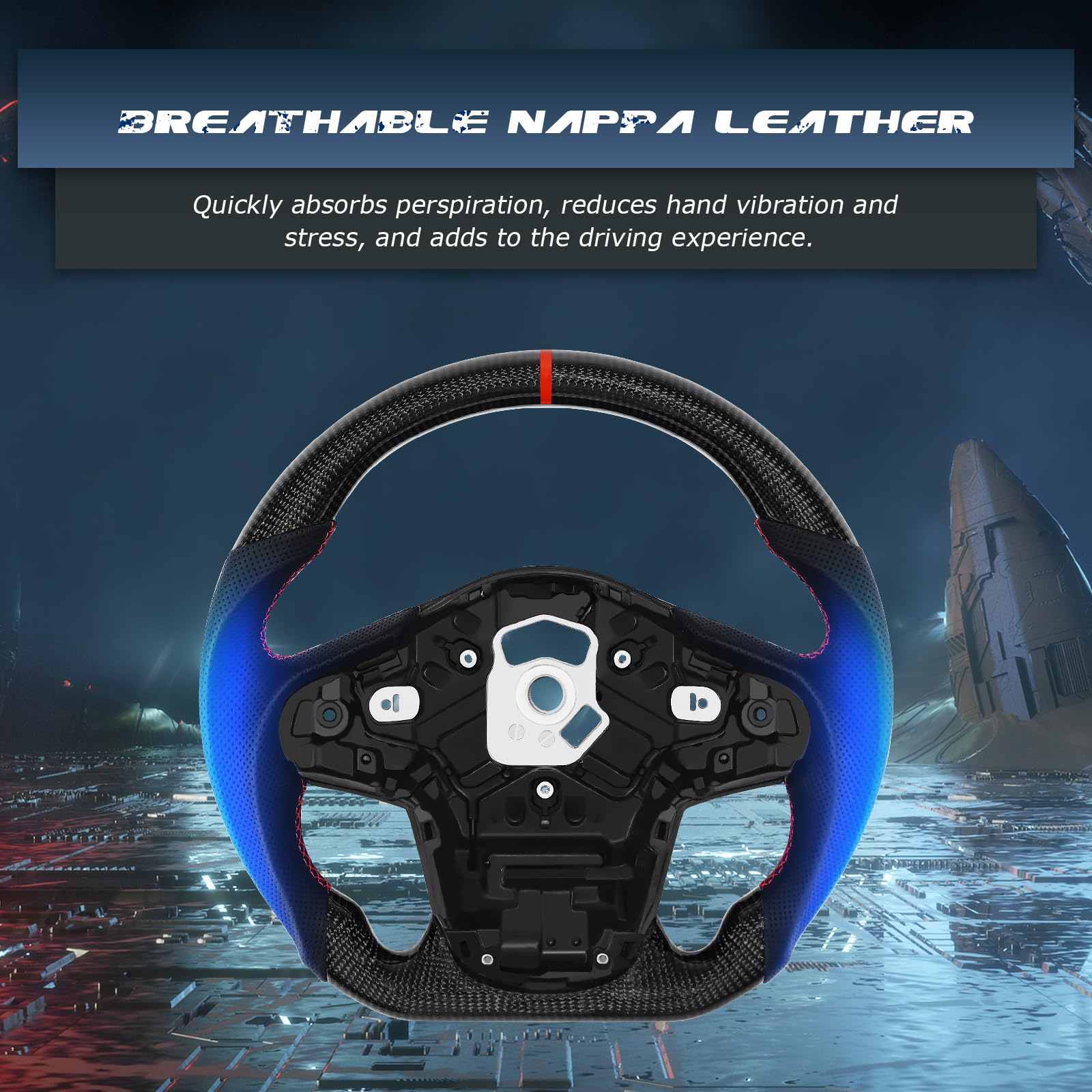 Premium Real Carbon Fiber D-Shaped Flat-Bottom Steering Wheel for 2019-2022 Toyota GR Supra - Nappa Perforated Leather Grip - Racing & Street Performance Upgrade