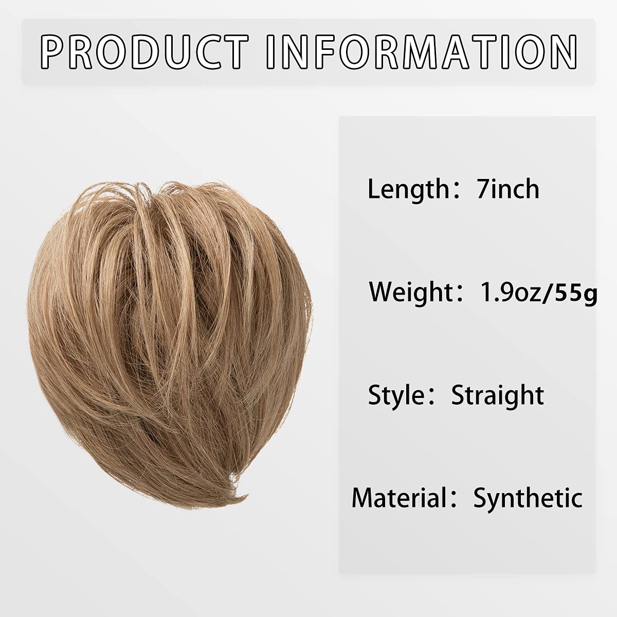 BONAD Synthetic Hair Chignon Bun - Messy Bun Hair Piece with Elastic Band for Ponytail Extension | Women's Hair Accessories (Color: 10H86) | Perfect for Weddings, Parties & Everyday Styling