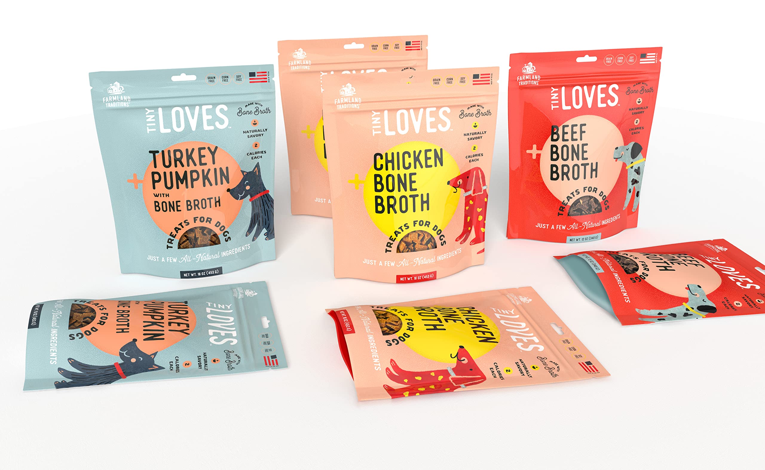 Farmland Traditions Tiny Loves Jerky Trainer Treats for Dogs with Bone Broth - Chicken Flavor, 6 oz | High-Protein Dog Training Snacks | Perfect for Obedience Training, Reward & Small Breeds