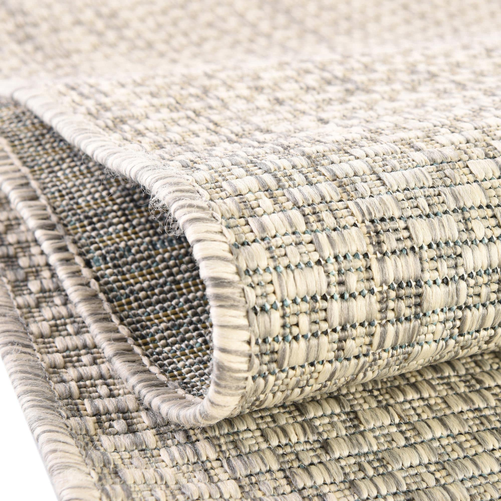 Outdoor Solid Collection 8x8 Ft Square Light Gray Flatweave Rug - Durable & Weather-Resistant for Patio, Deck, Poolside & Backyard | Perfect for Living Rooms, Kitchens & Entryways