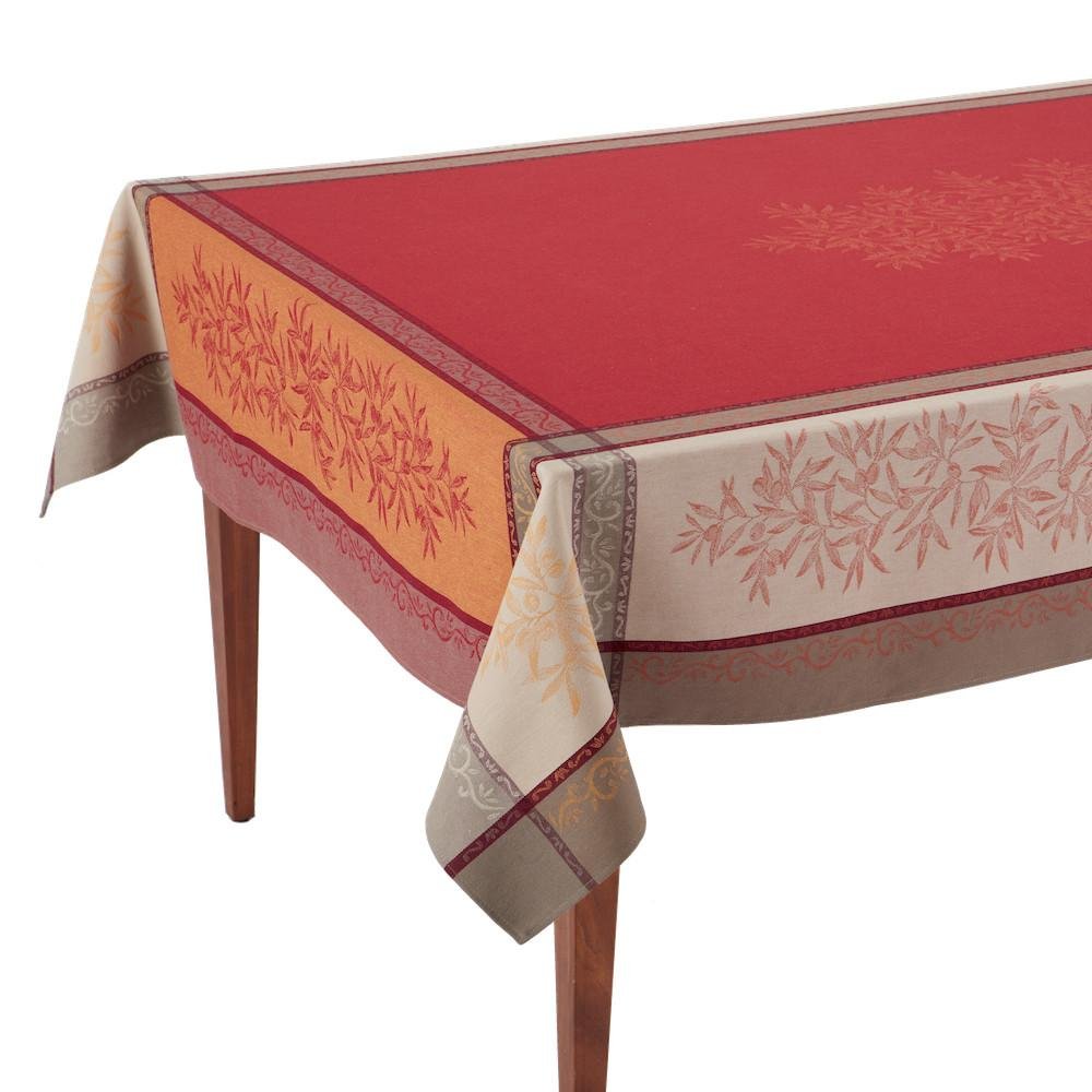 Olive Rouge Jacquard French Tablecloth 63x63 Inch - Elegant Square Table Cover for 4 People - Perfect for Dining, Parties, and Special Occasions