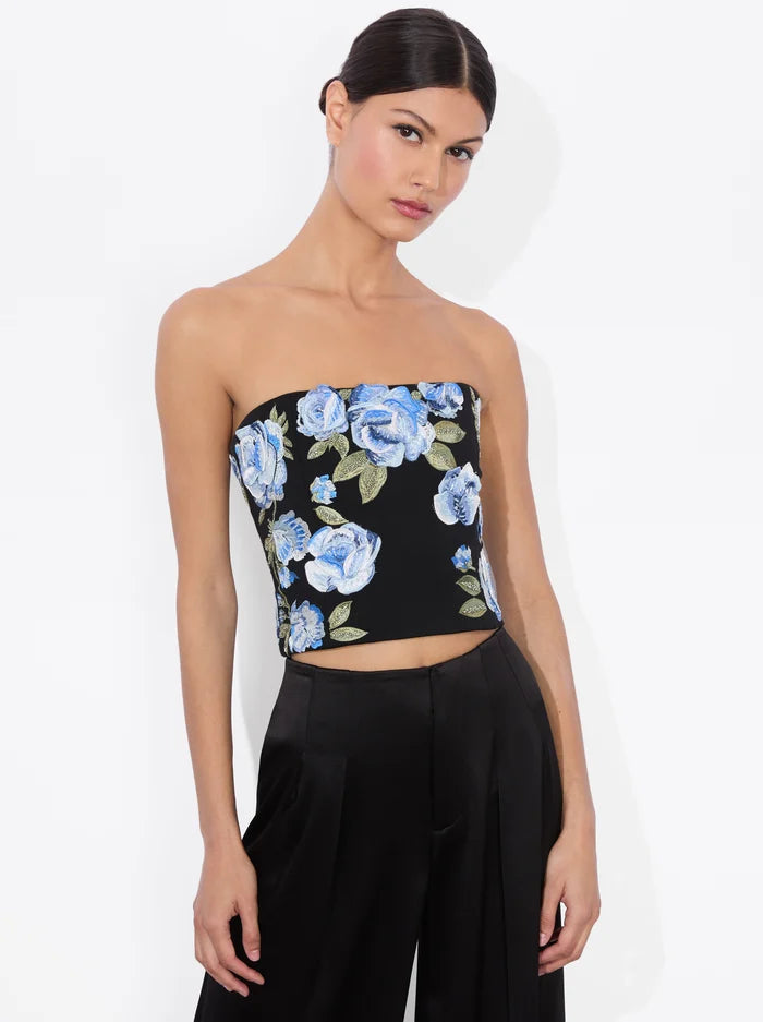 Cece Embellished Women's Blouse - Stylish Black & Multi-Color Floral Top for Party, Date Night & Special Occasions