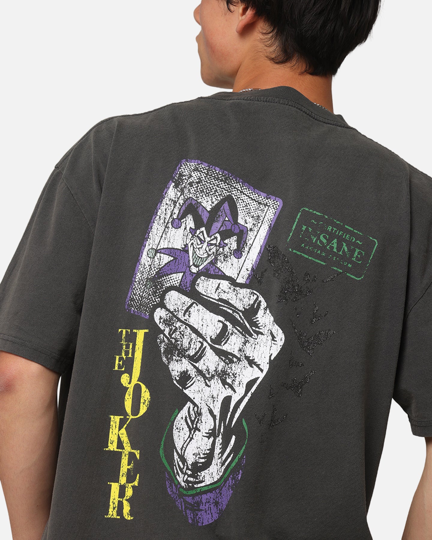 DC Batman The Joker Harley Quinn Vintage Graphic T-Shirt - Black Washed Cotton Tee for Men & Women - Perfect for Cosplay, Comic Con & Casual Wear