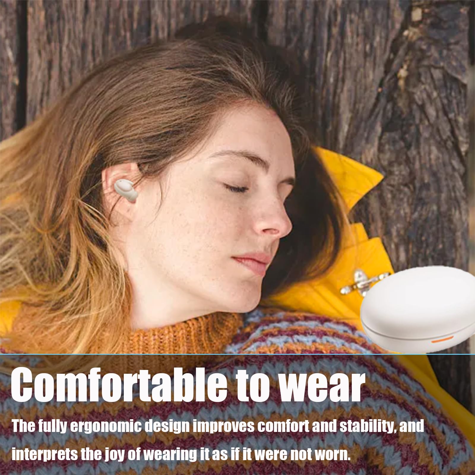 Wireless Bluetooth 5.3 Sleep Headphones for Side Sleepers - Noise Cancelling Invisible Earbuds with Comfortable Design (Black) | Perfect for Nighttime Relaxation, Meditation & Travel