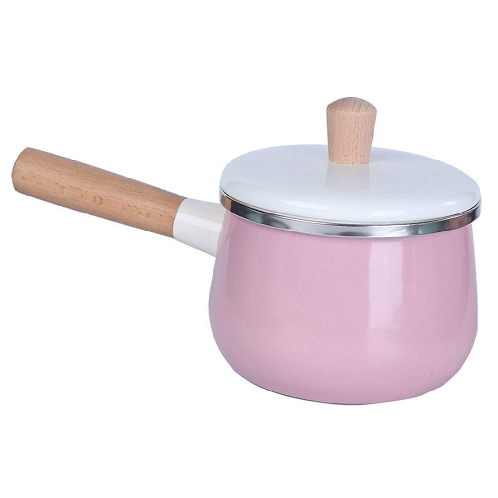 Mavoorick Enamel Soup Pot with Lid - 3.5QT Steamer, Milk Pan, Instant Noodle Pot for Stove & Induction Cooker - Perfect for Cooking, Steaming & Serving Soups, Stews & Milk (Rosa Topf)
