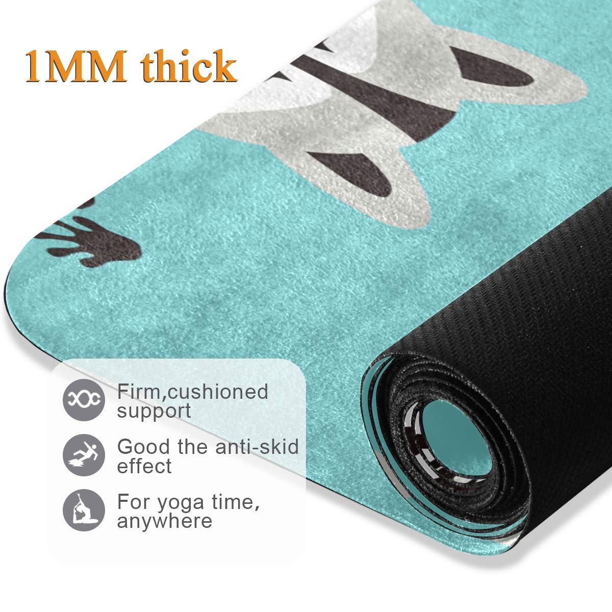 Premium Non-Slip Raccoon Print Yoga Mat - 71