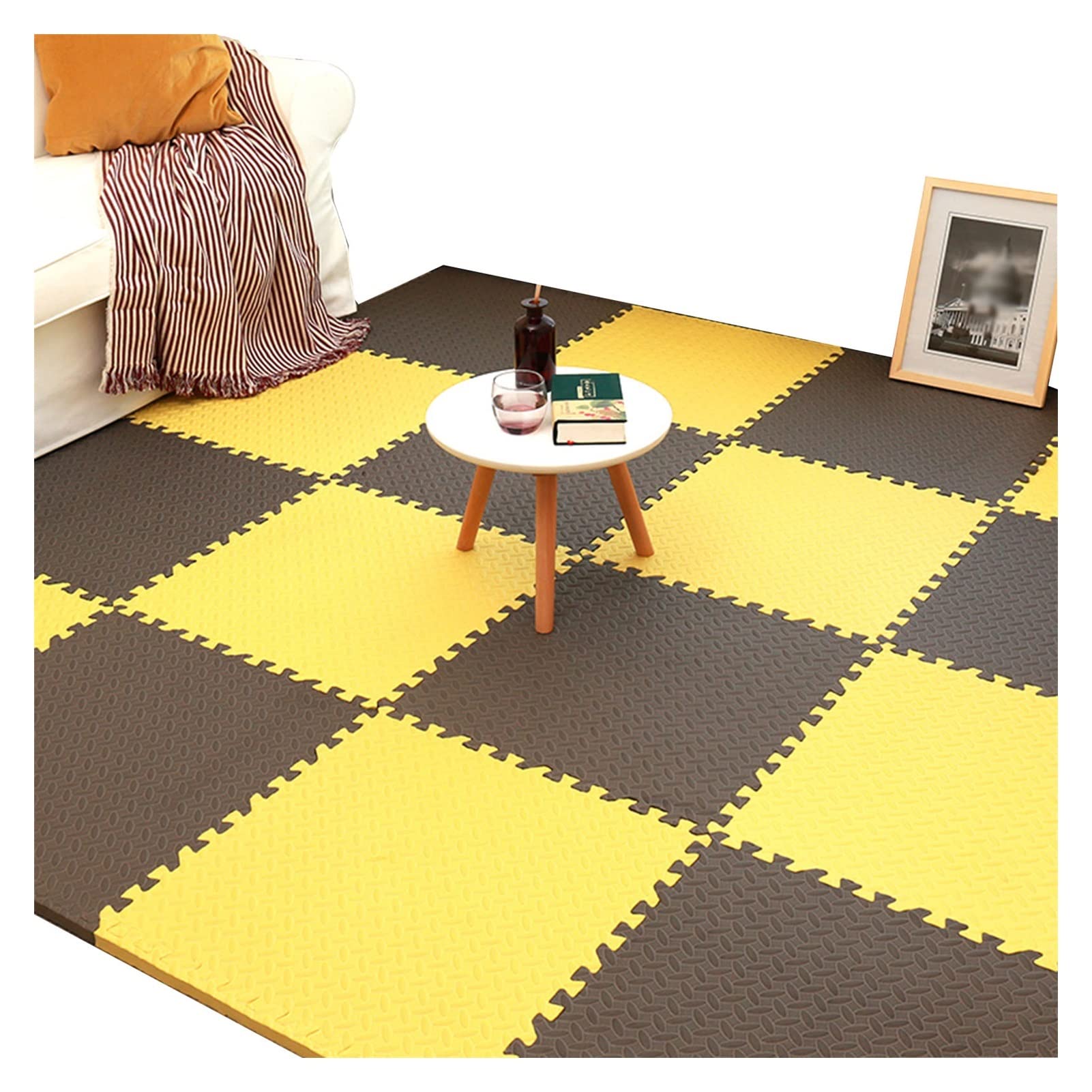 **Non-Toxic EVA Foam Baby Play Mat - 8/9/10/12/15/20 Piece Interlocking Puzzle Tiles with Borders for Kids & Toddlers - Soft Floor Mat for Crawling, Learning & Playroom Safety**    *(Perfect for Nursery, Daycare, Playrooms & Safe Baby Crawling Space)*