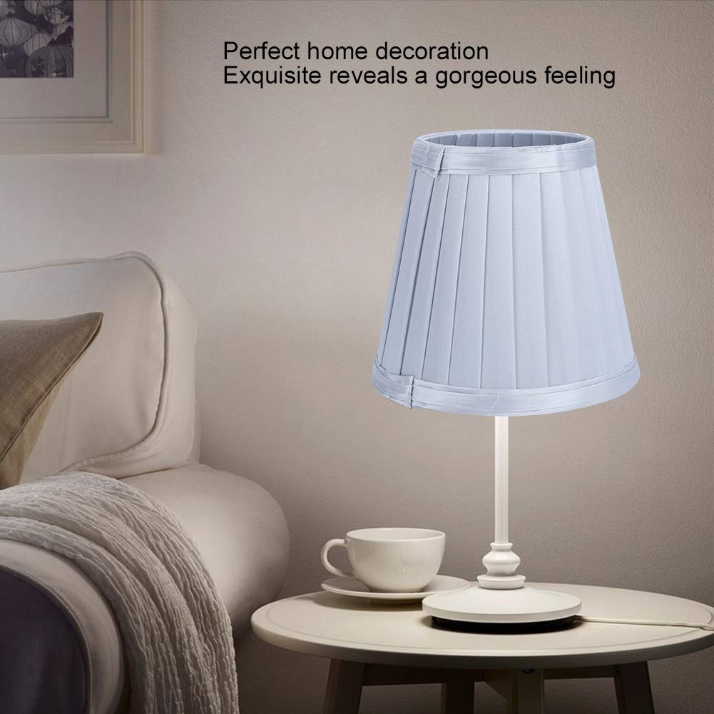 6Pcs Modern Fabric Lampshade Covers - Silver Light Bulb Shades for Chandelier & Wall Lamps | Elegant Home Lighting Decor for Living Room, Bedroom & Dining Room