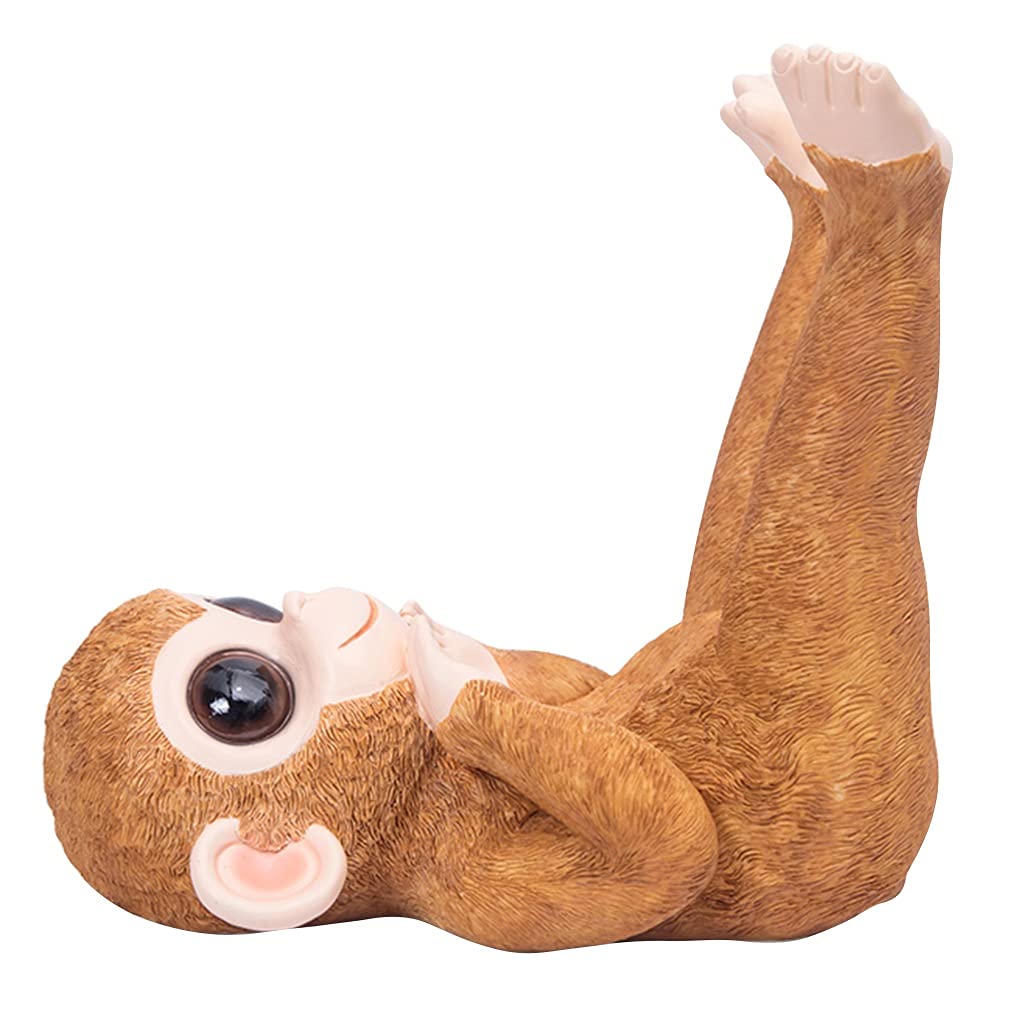 Whimsical Brown Monkey Wine Bottle Holder - 29×19×28.5cm Tabletop Decor for Wine Lovers, Animal Statue Collectors | Perfect Birthday Gift for Monkey Enthusiasts | Great for Home Bars, Kitchen Countertops & Party Decorations