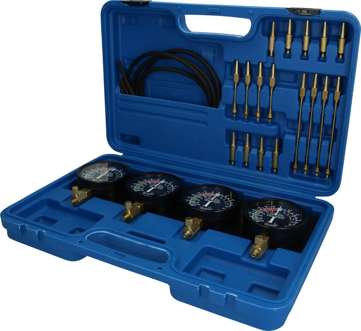 BT581200 26-Piece Synchronous Carburetor Tester Kit with 4 Synchronization Gauges - Perfect for Motorcycle, ATV & Small Engine Tuning & Maintenance