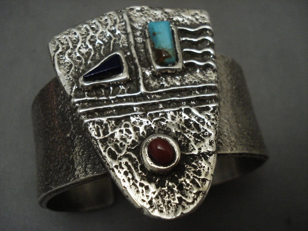 Authentic Navajo Turquoise Coral Native American Jewelry - 119g Sterling Silver Cast Bracelet for Women - Perfect for Boho Fashion, Festivals & Gift Giving