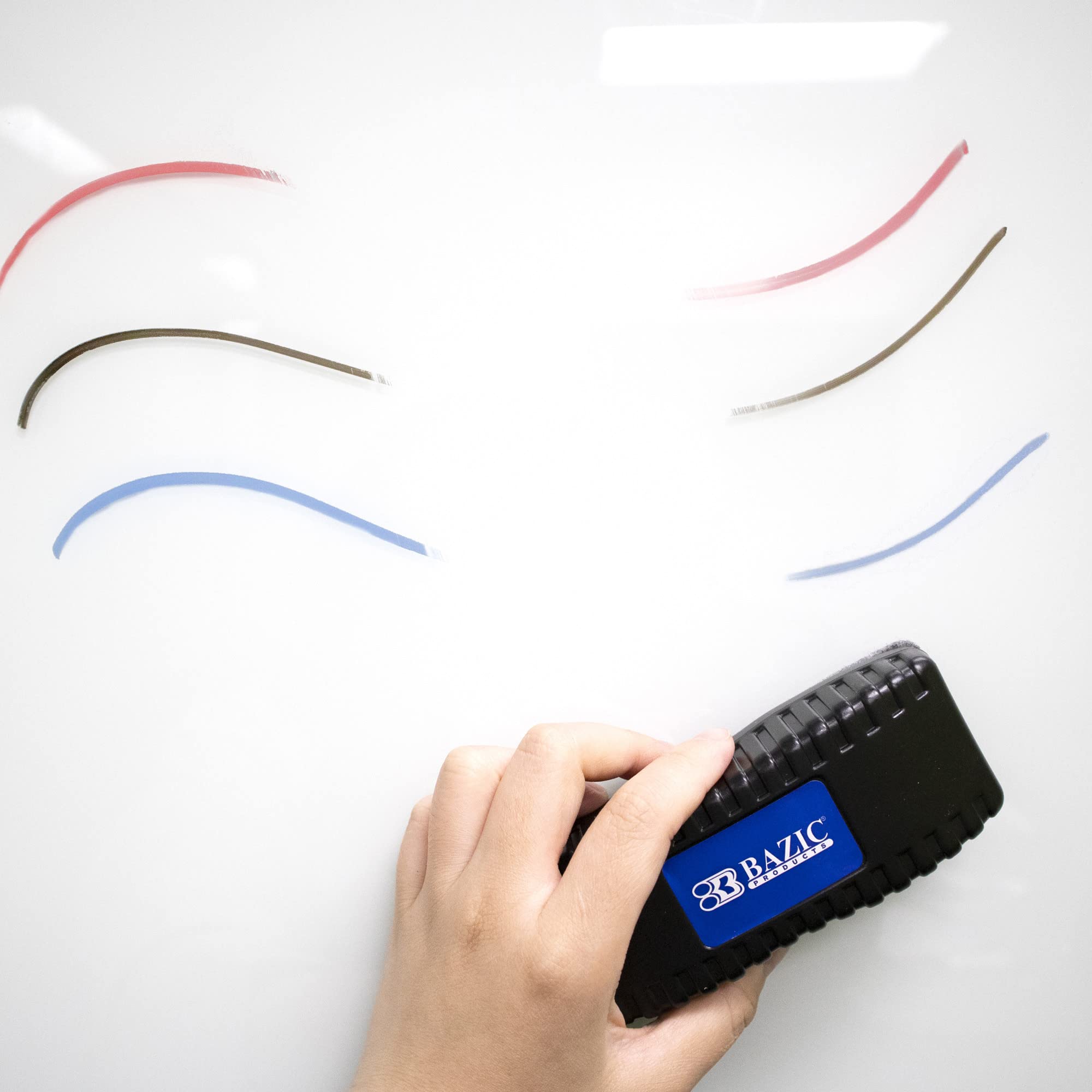 BAZIC Dry Erase Marker Set - Low Odor Chisel Tip Whiteboard Pens & Eraser for Office & School Use