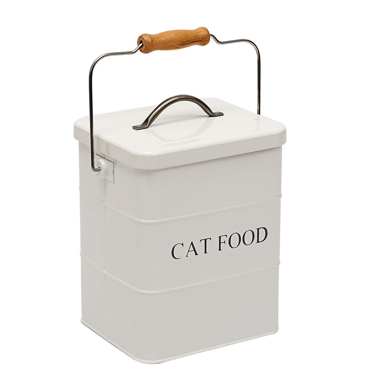 Premium Cat Treats & Food Storage Tin with Lid & Spoon - Airtight Pet Food Container for Freshness - Perfect for Travel, Home & Kitchen Use