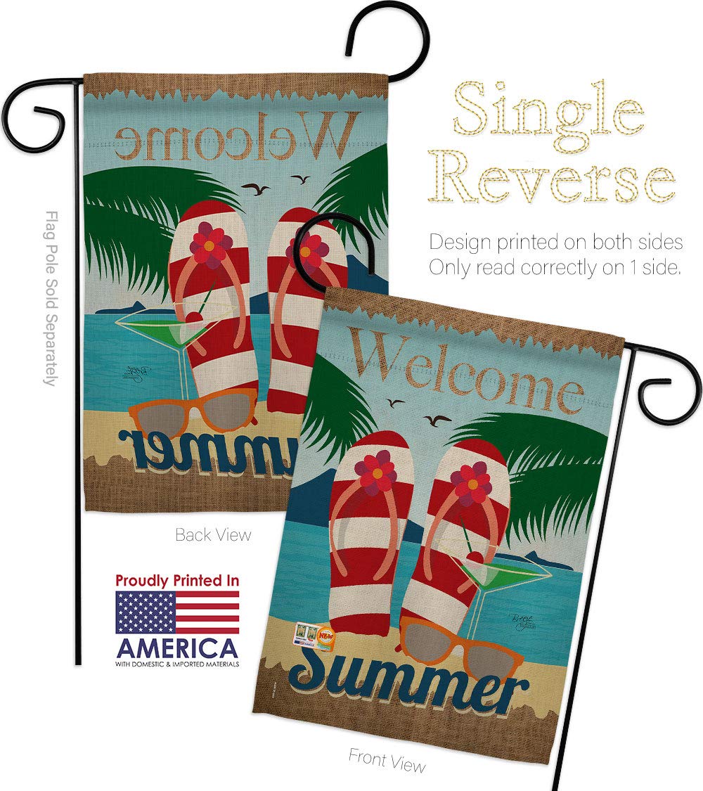 Summer Garden Flag Set - 13x18.5in with Pole - Outdoor Decor