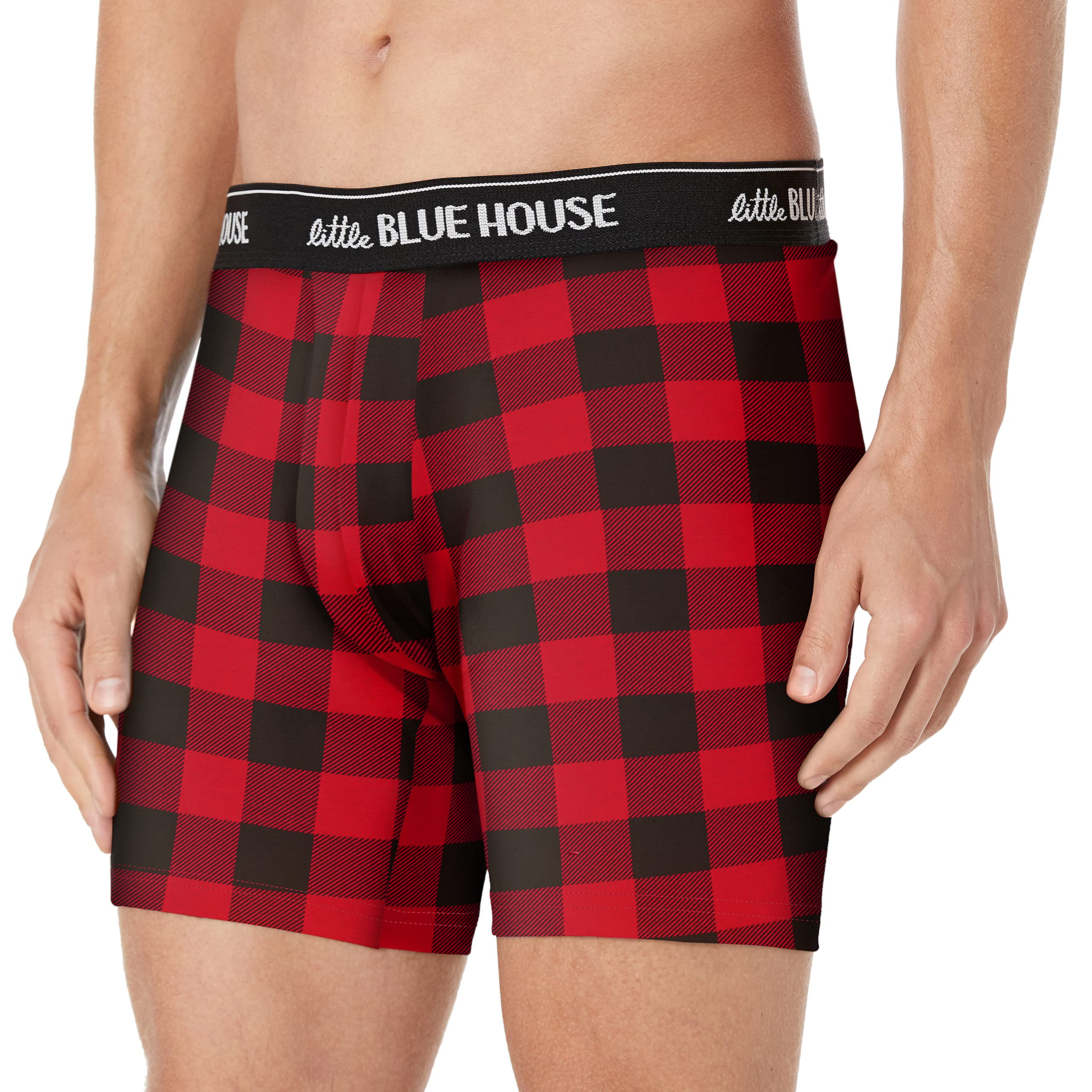 Hatley Men's Printed Boxers - Little Blue House Design - Soft Cotton Underwear for Comfort & Style - Perfect for Sleep, Lounge & Everyday Wear