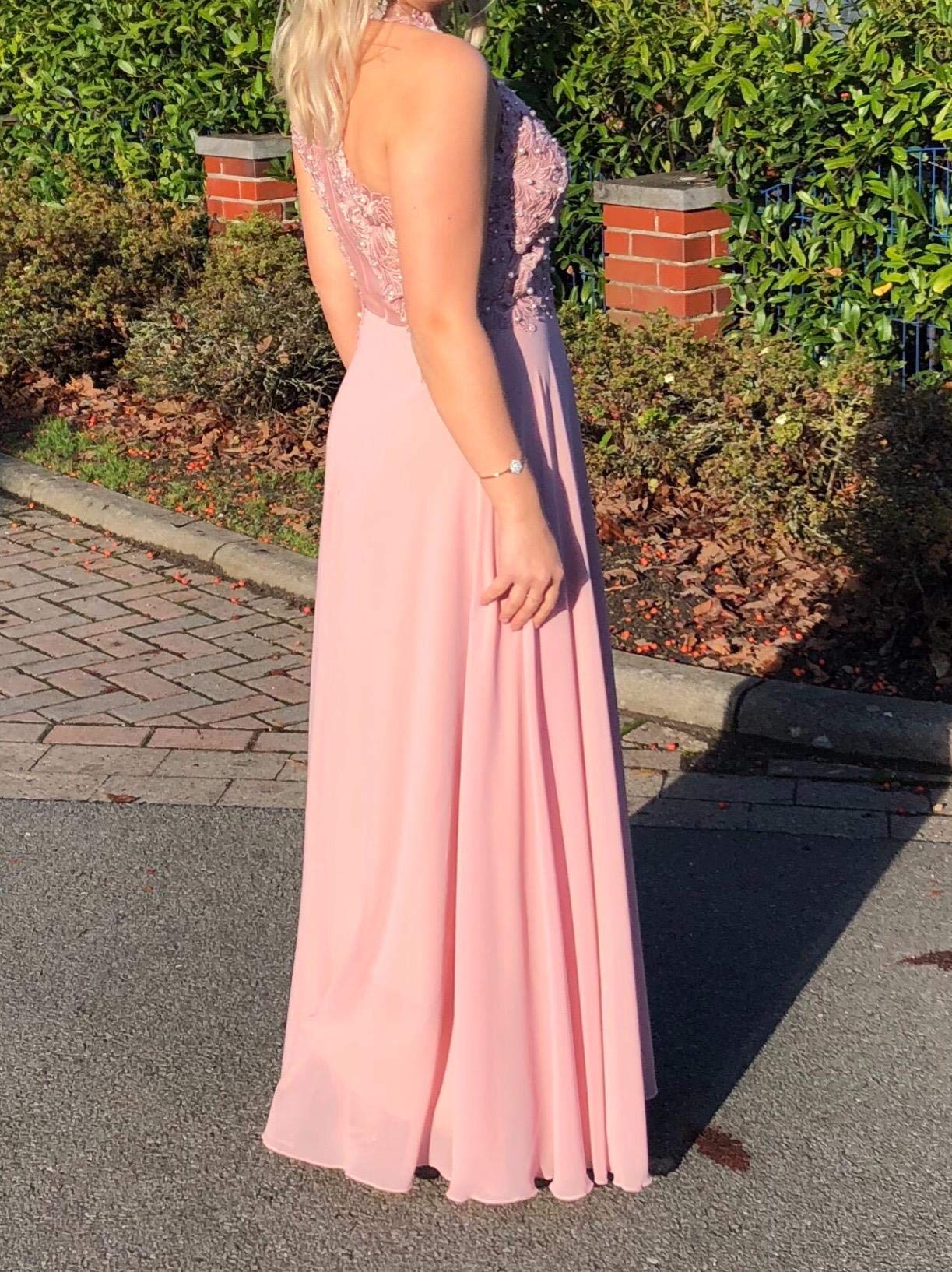 Elegant Golden Lace Chiffon Formal Dress for Women - Floral Bridesmaid & Guest Dress for Weddings, Parties & Special Occasions