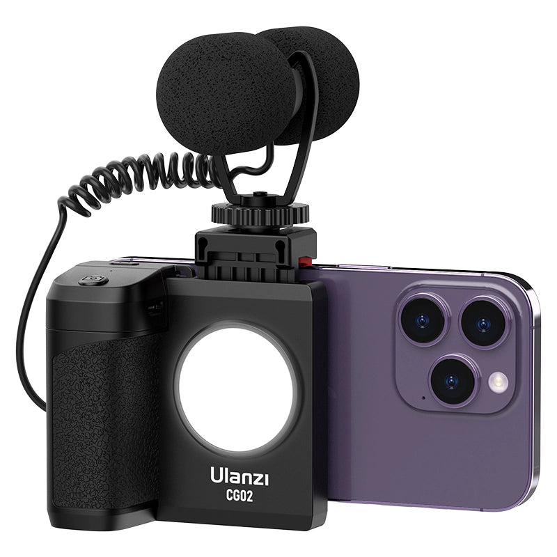 Ulanzi CG 02 Smartphone Camera Grip with Bluetooth & Fill Light 3282B - Perfect for Vlogging, Live Streaming & Mobile Photography