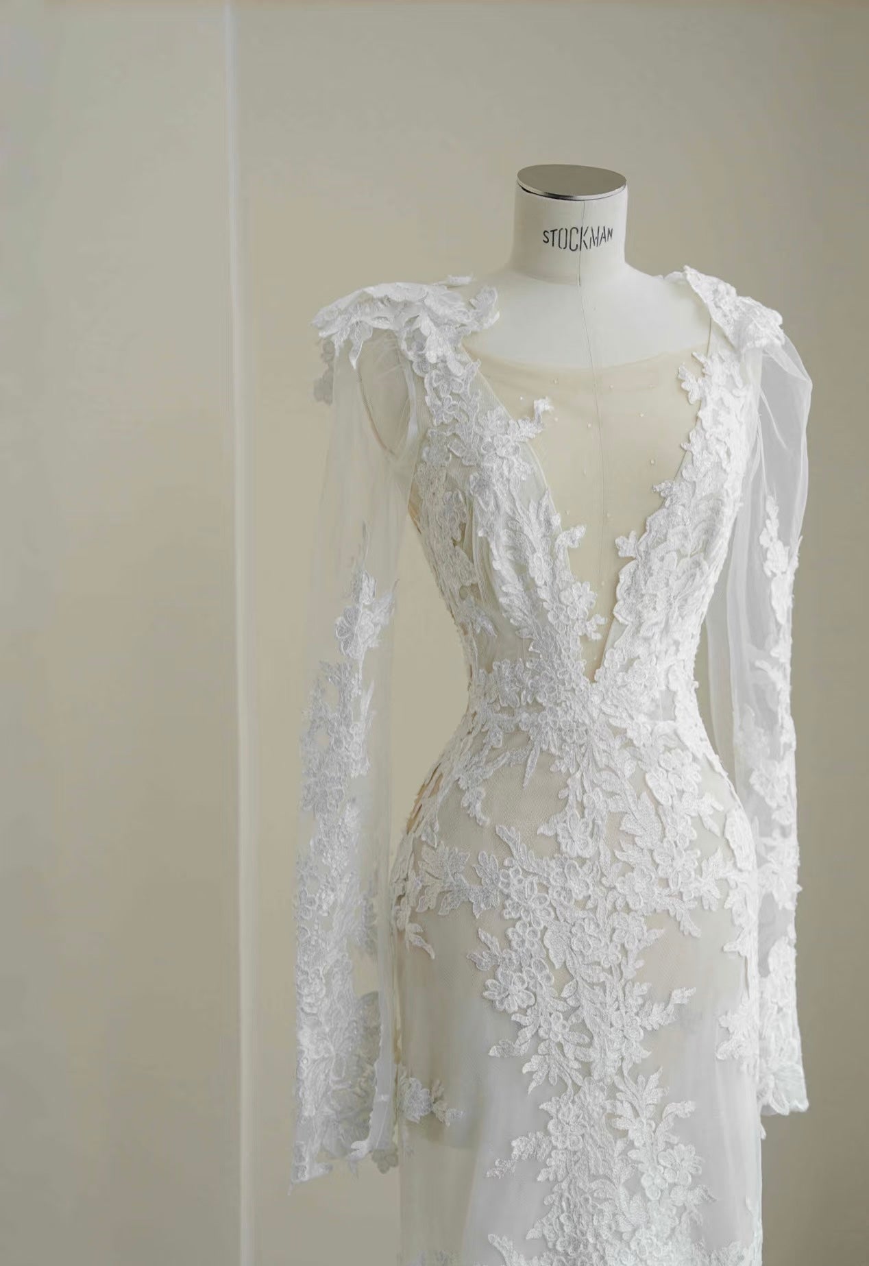 Elegant Backless Lace Wedding Dress with Long Sleeves - Mermaid Bridal Gown J6602 for Romantic Ceremonies & Beach Weddings