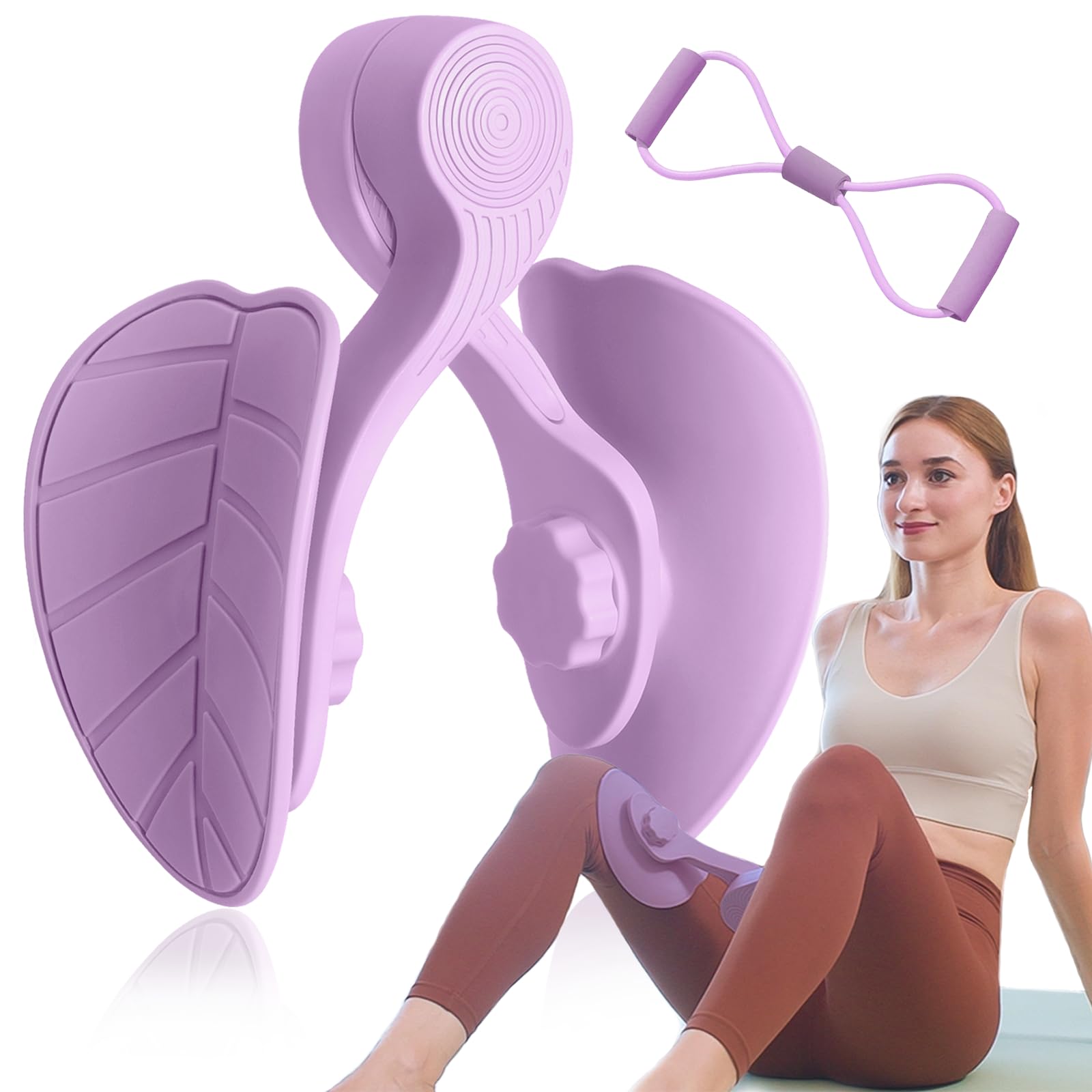 Homimanor Thigh Master Exerciser - Hip & Inner Thigh Toner with Figure 8 Resistance Band for Legs & Arms - Pelvic Floor Muscle Trainer for Women - Perfect for Home Workouts, Yoga & Kegel Exercises