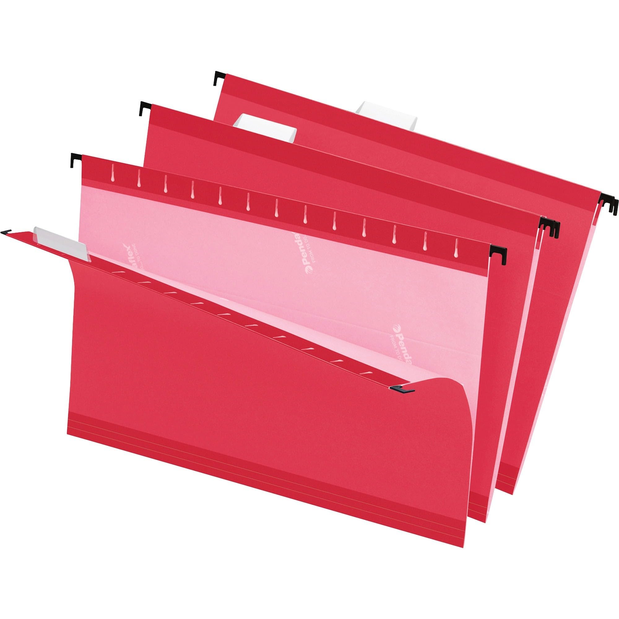 Pendaflex Reinforced Hanging File Folders - Legal Size 1/5 Cut, Red (25 Pack) - Durable Office Organization for Filing Cabinets & Document Storage