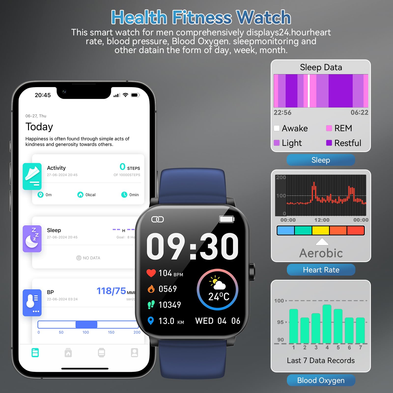 Smart Watch for Men & Women - 1.85