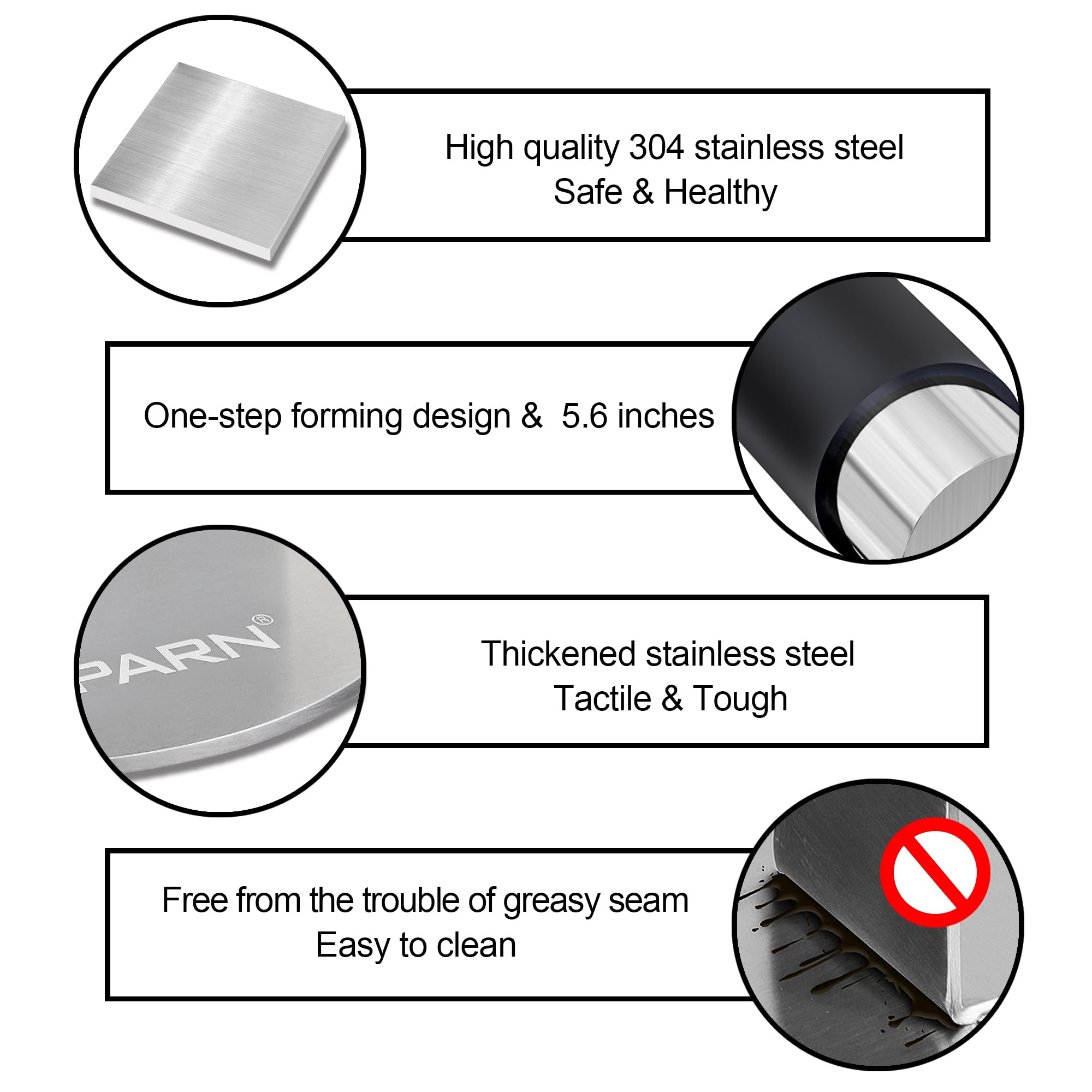 Premium Stainless Steel Smash Burger Press with Anti-Scald Handle - Heavy Duty Hamburger Patty Maker for Griddle, Grill & Bacon - Perfect for Backyard BBQs, Restaurant Use & Home Cooking