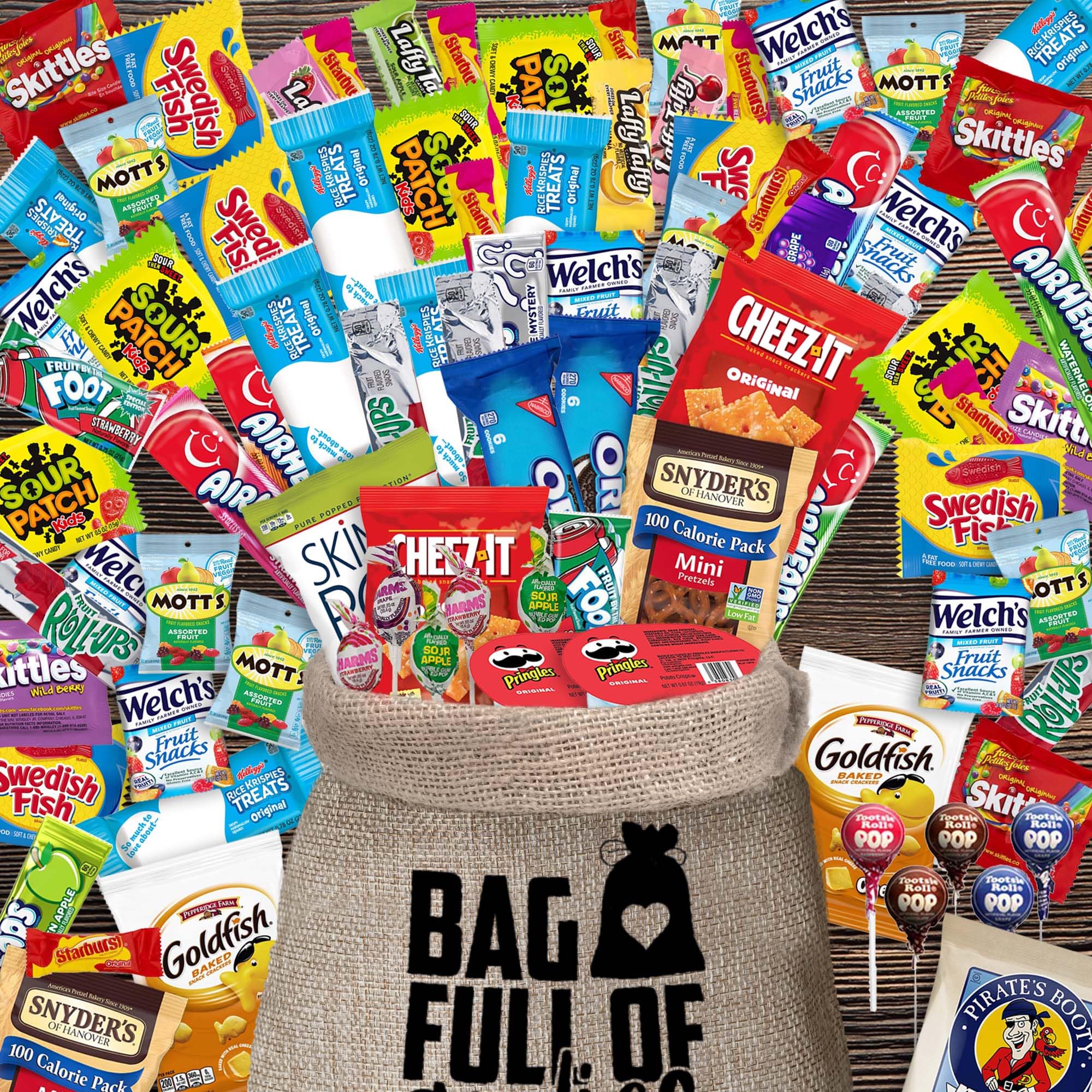 Ultimate Snack Box (100 Count) - Assorted Crackers, Cookies, Candy & Chips Variety Pack by Stuff Your Sack - Perfect for Office Snacks, Parties, Road Trips & Movie Nights