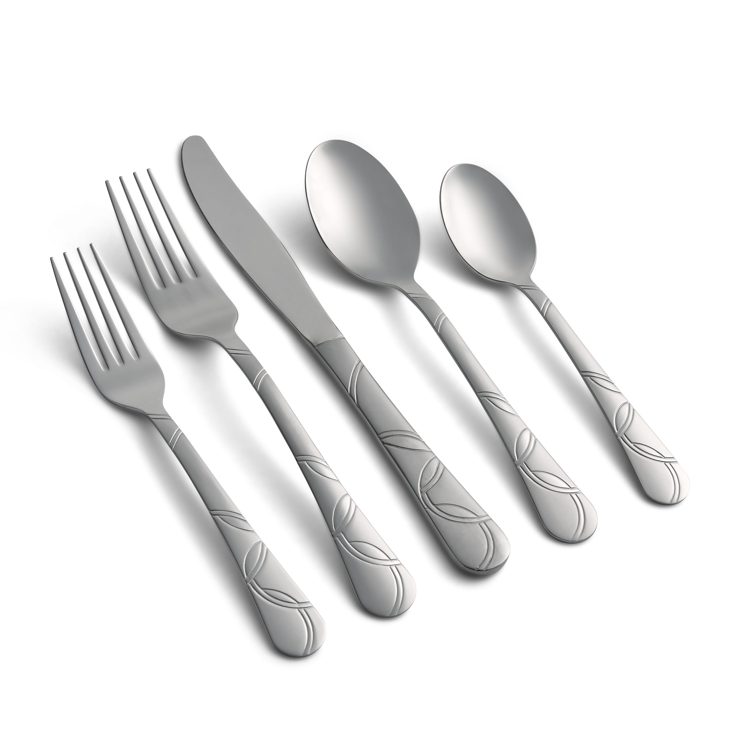 Felicity Sand 45-Piece Stainless Steel Flatware Set - Elegant Dinnerware for 8, Perfect for Weddings, Parties & Everyday Dining