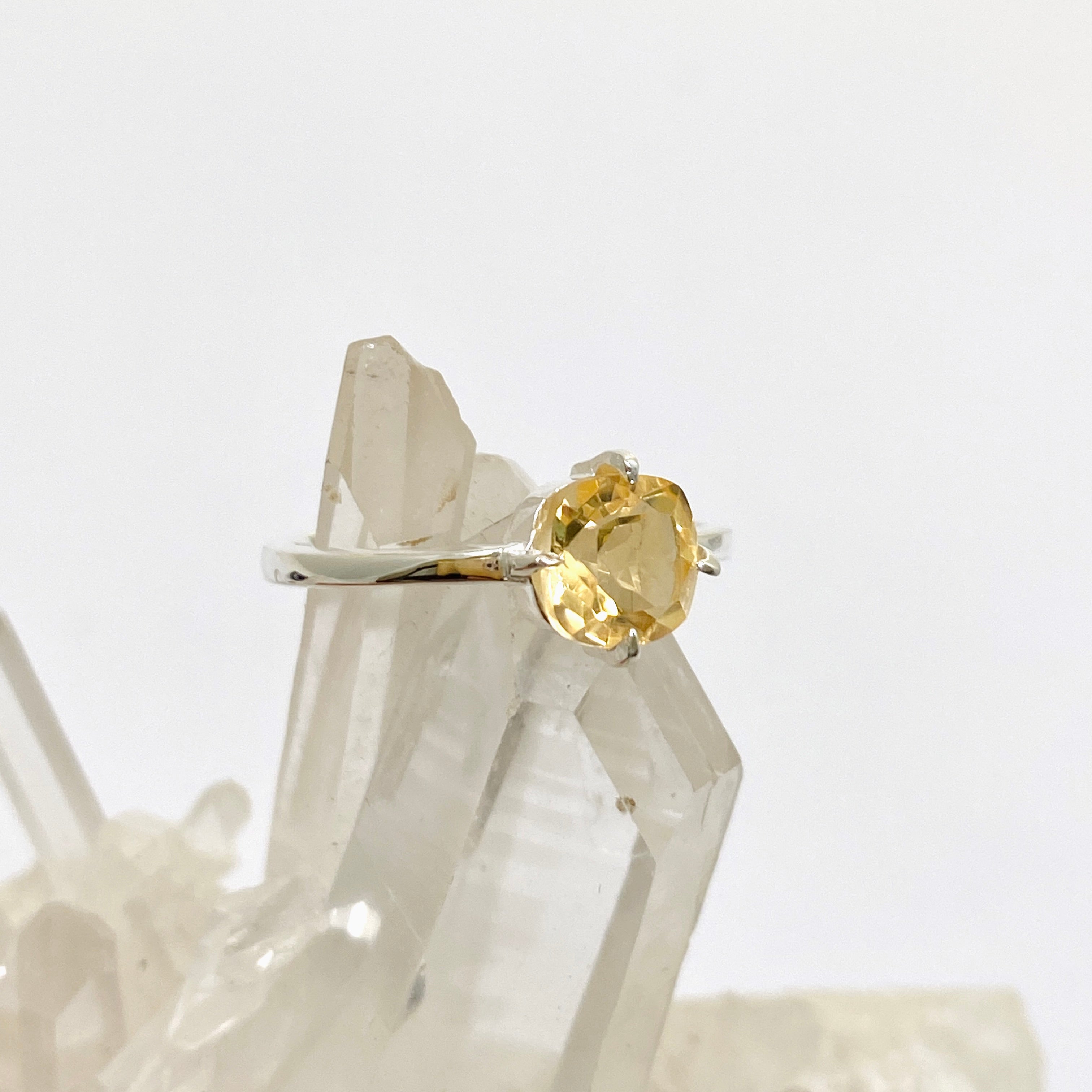 Natural Citrine Faceted Square Solitaire Ring 14K Gold Plated - Elegant Jewelry Gift for Women, Perfect for Engagement, Anniversary & Special Occasions
