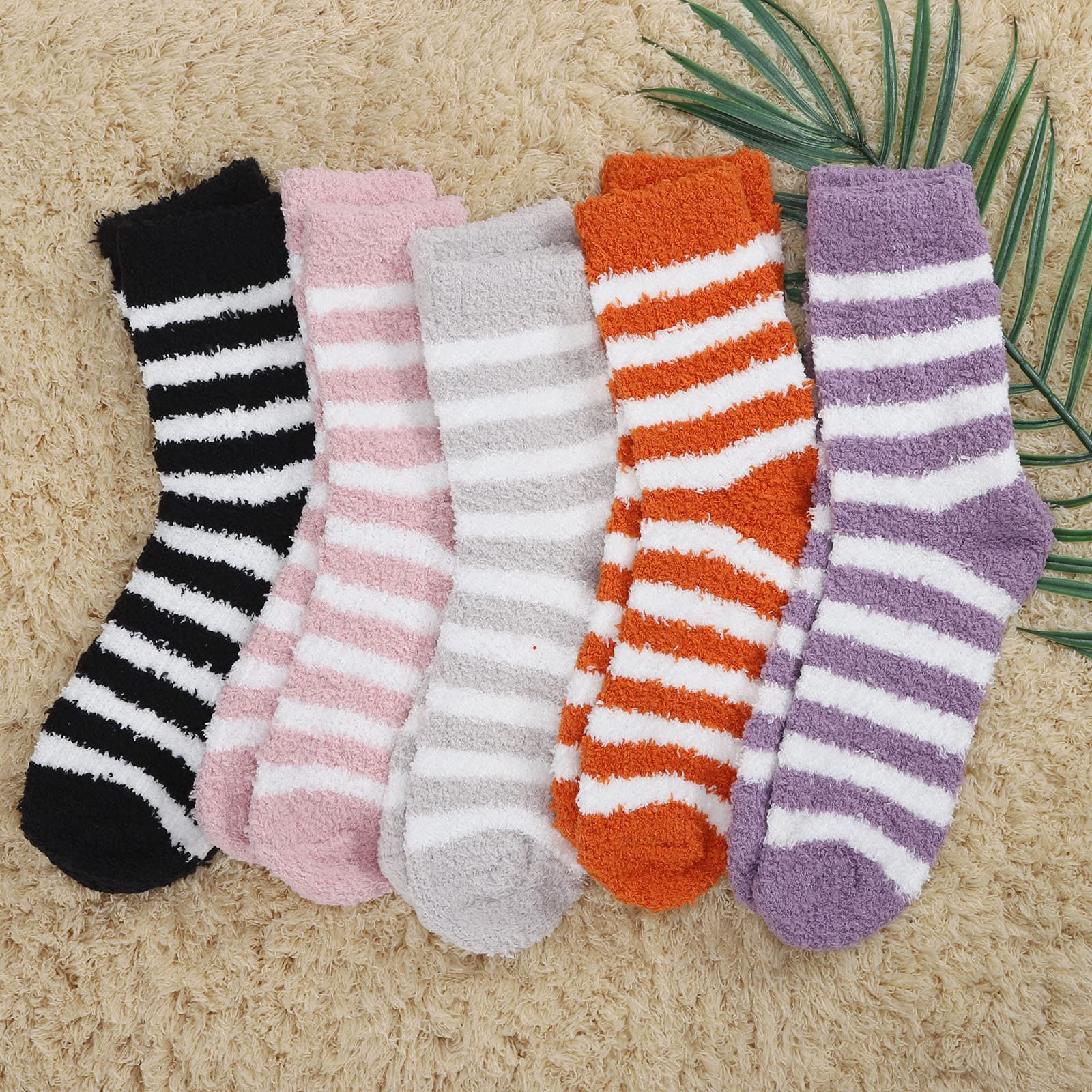 Cozy Fuzzy Socks for Women - 5 Pairs Soft Fluffy Plush Winter Socks | Warm Thick Knit Slipper Socks for Christmas Gifts, Lounge Wear & Home Comfort