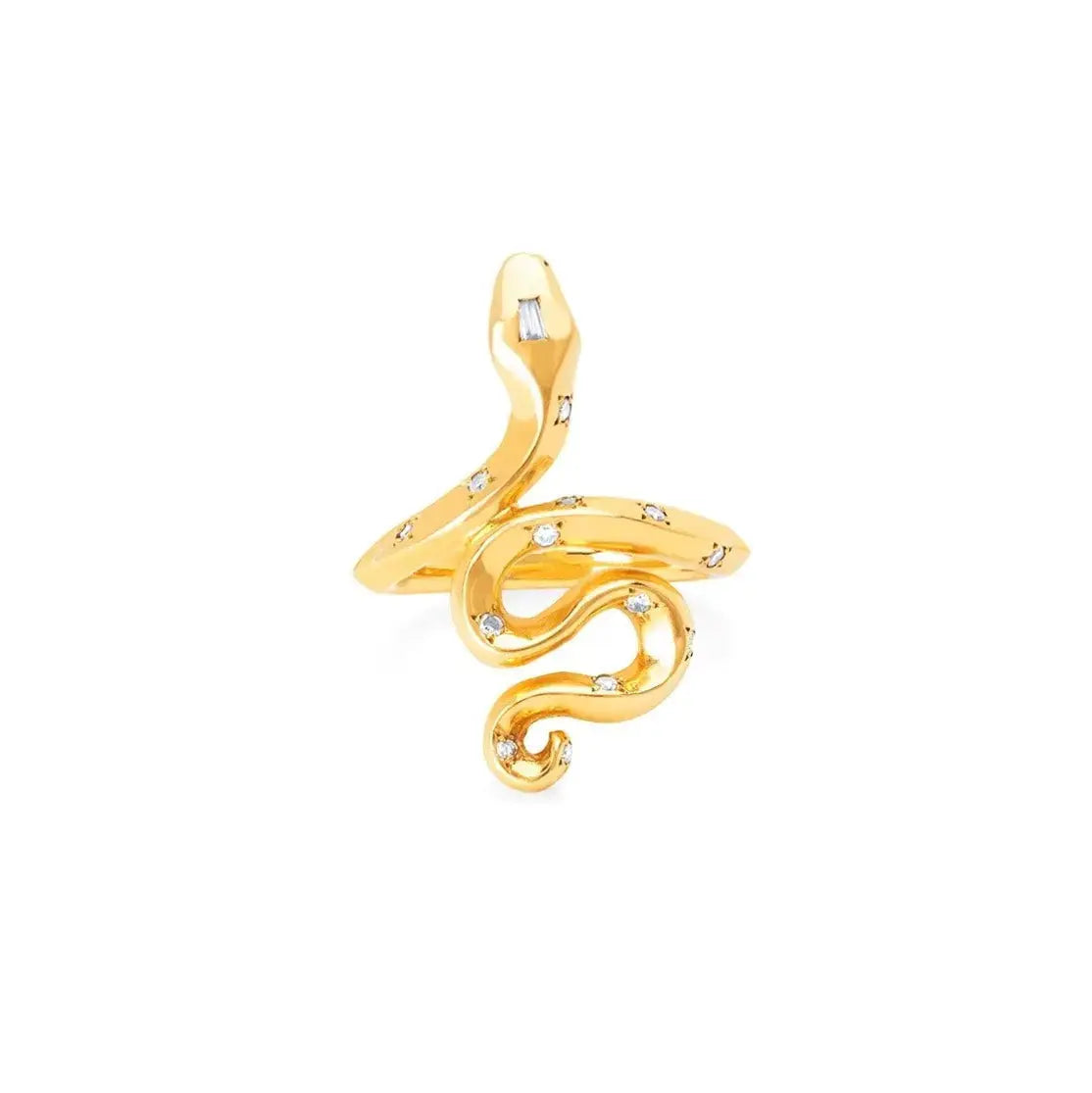 Exquisite Snake Diamond CZ Gold Plated Ring for Women - Elegant Jewelry Gift for Valentine's Day, Anniversary & Special Occasions