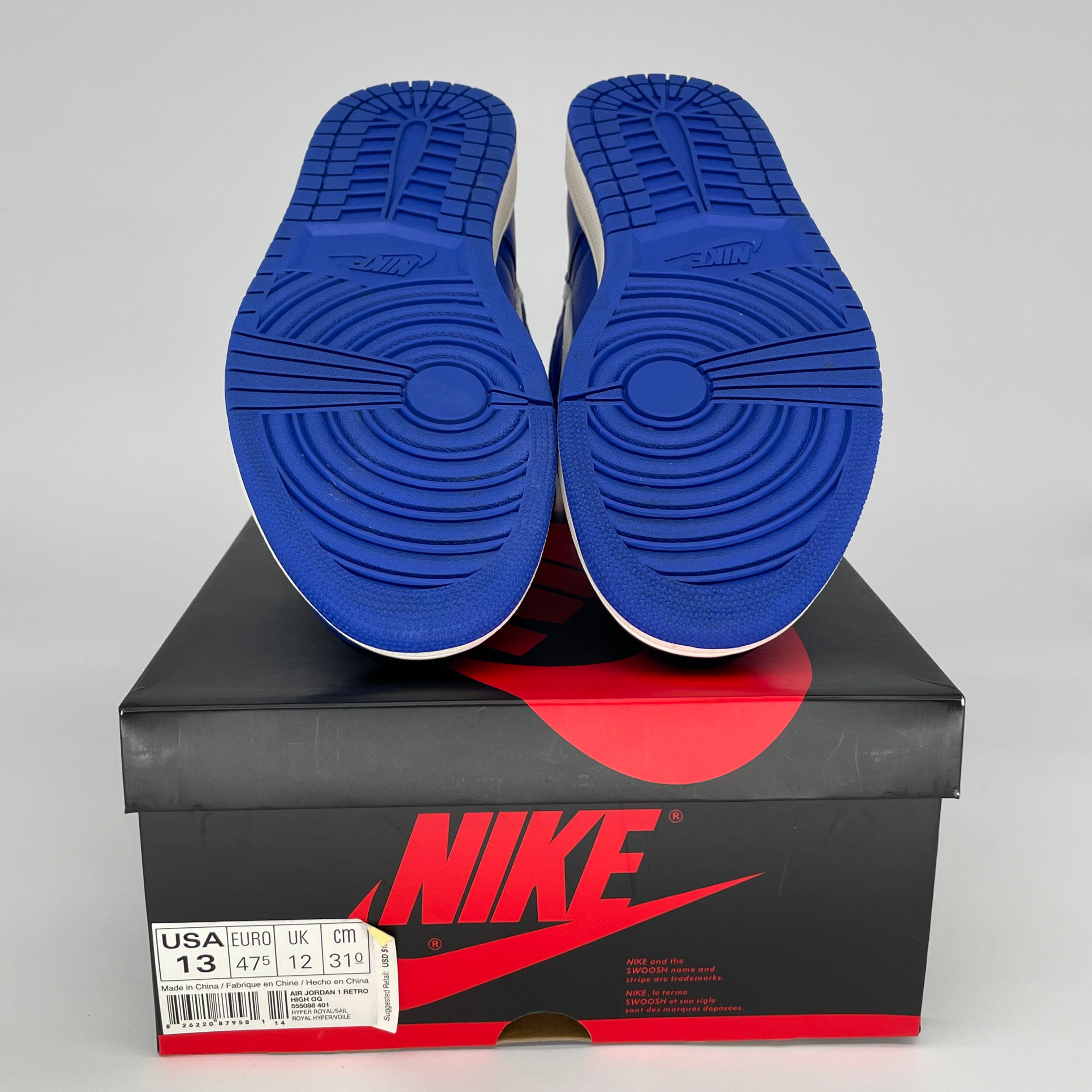 Air Jordan 1 Hyper Royal Men's Basketball Shoes Size 13 - Style 555088-401 | Retro Sneakers for Casual Wear & Street Fashion