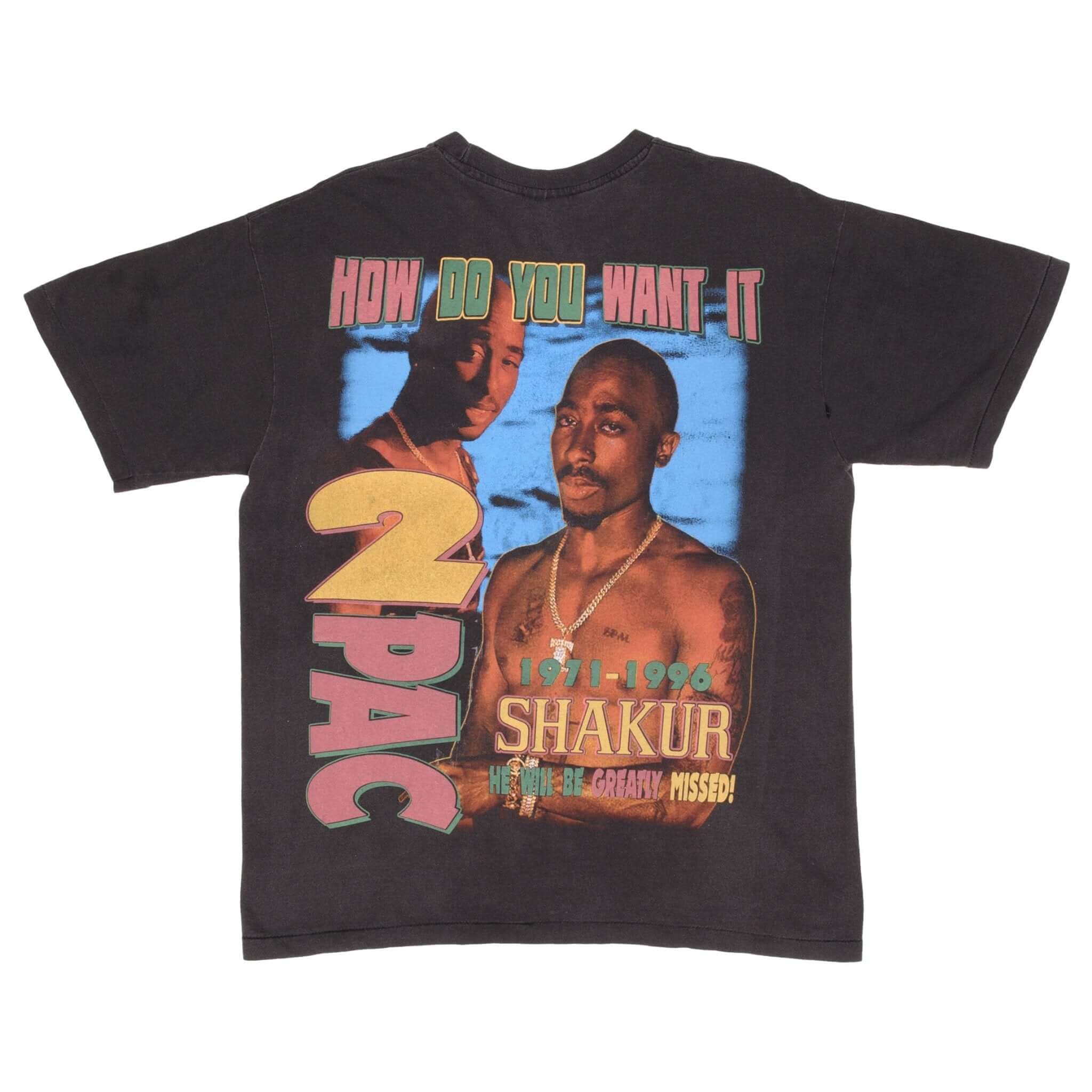 Vintage 2Pac Tupac Rap T-Shirt - Bootleg Live Die by the Gun Graphic Tee - Single Stitch XL - 90s Hip Hop Streetwear for Concerts & Casual Outfits
