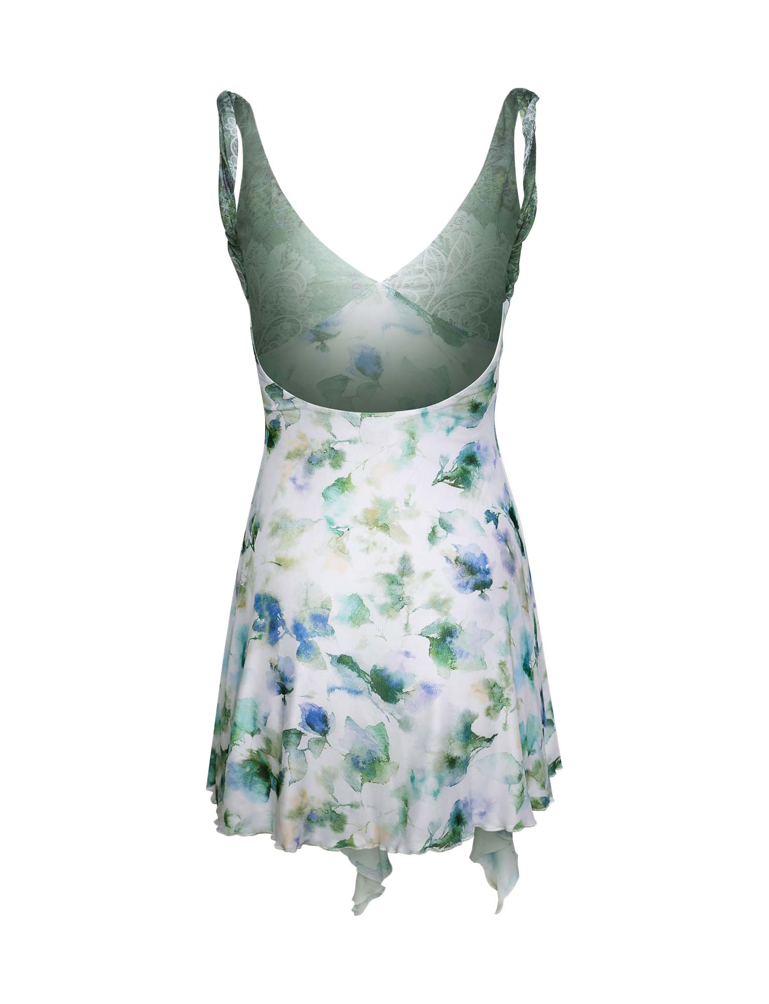 THEO DRESS Green Floral - Women's Floral Print Summer Dress for Casual Wear, Beach Outings, and Date Nights